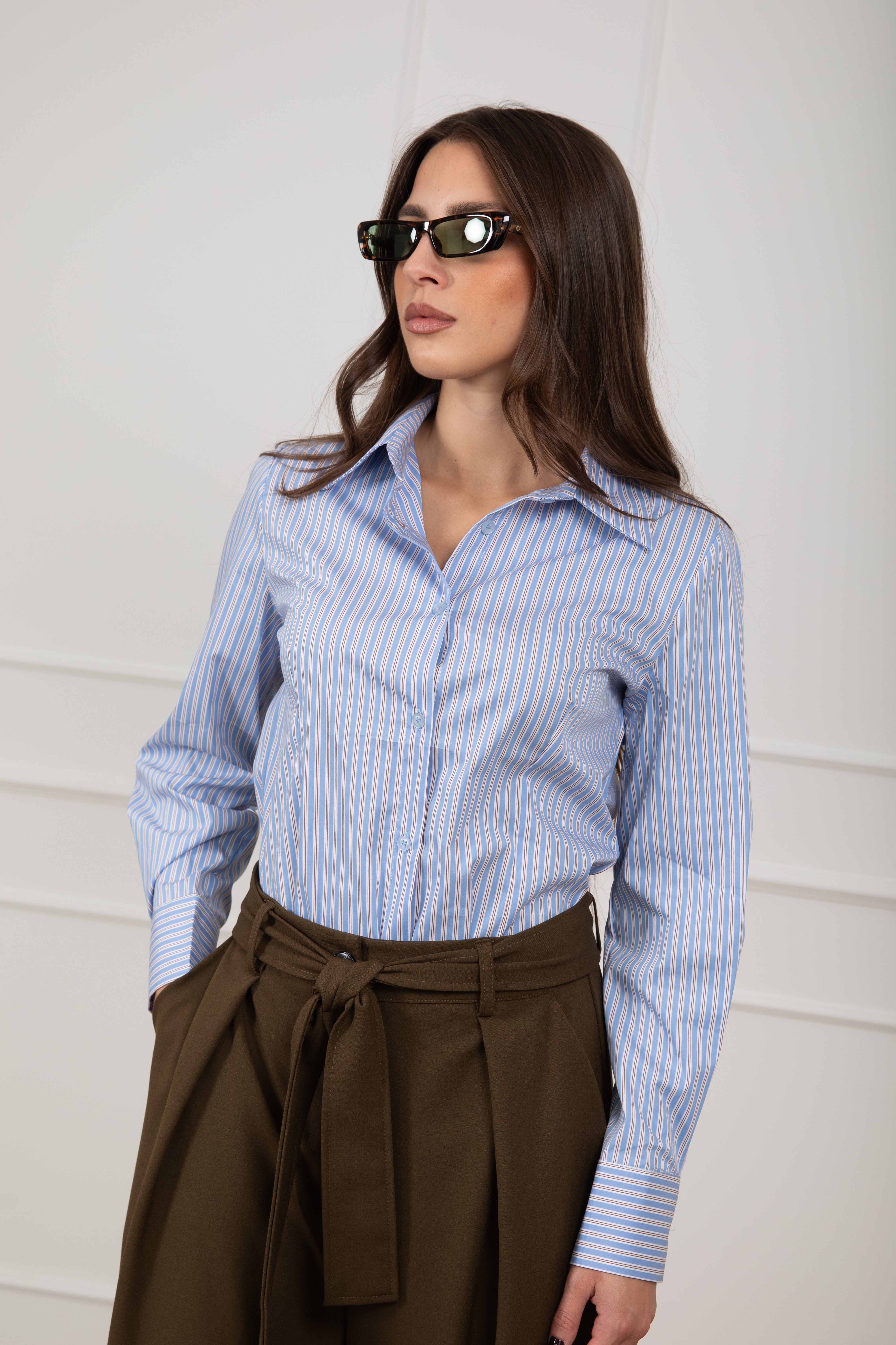 Camicia slim-fit bacchettata Susy Mix
