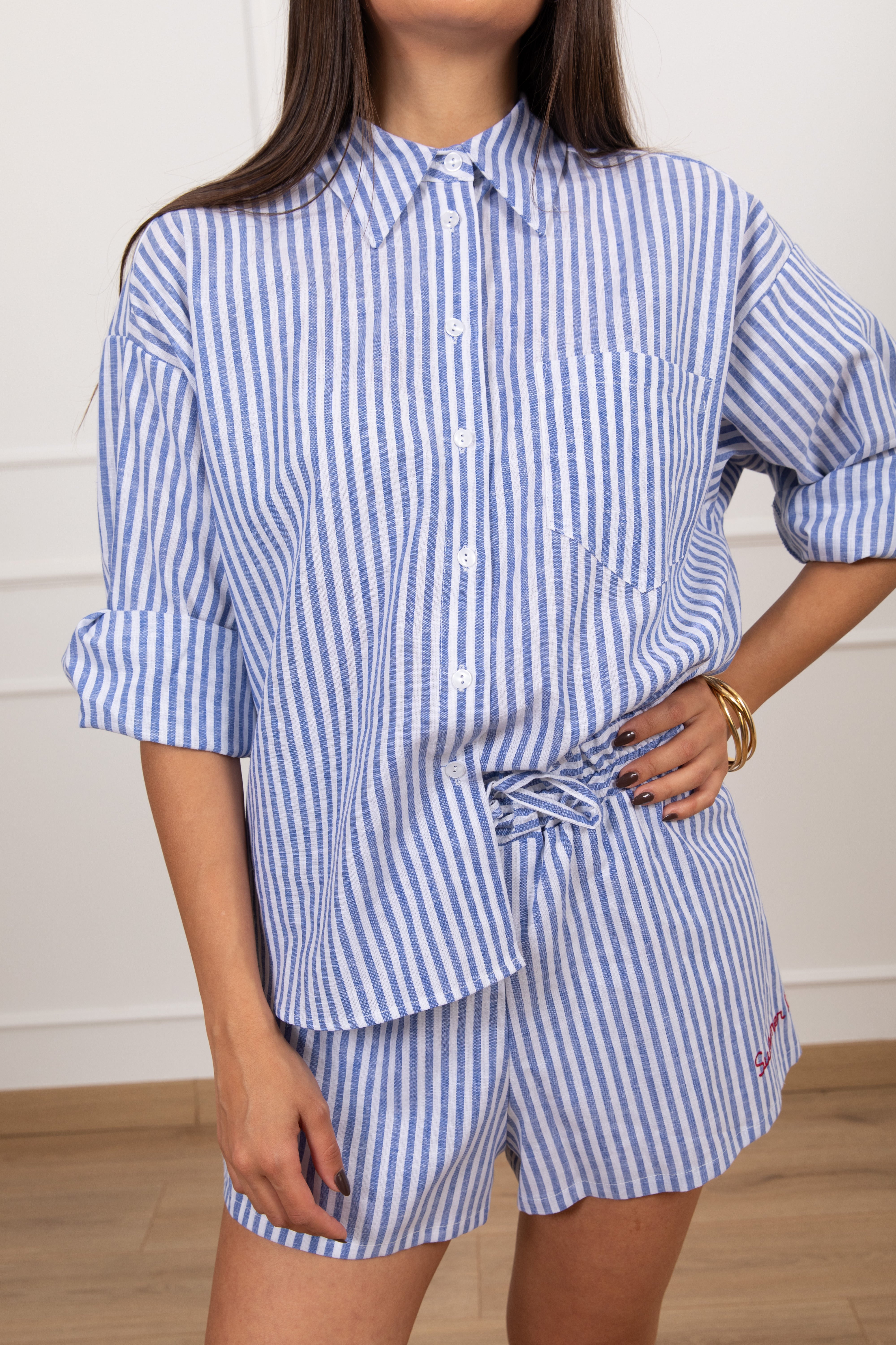 PRE ORDER 1/06 Camicia a righe in lino "Summer time" Tensione IN