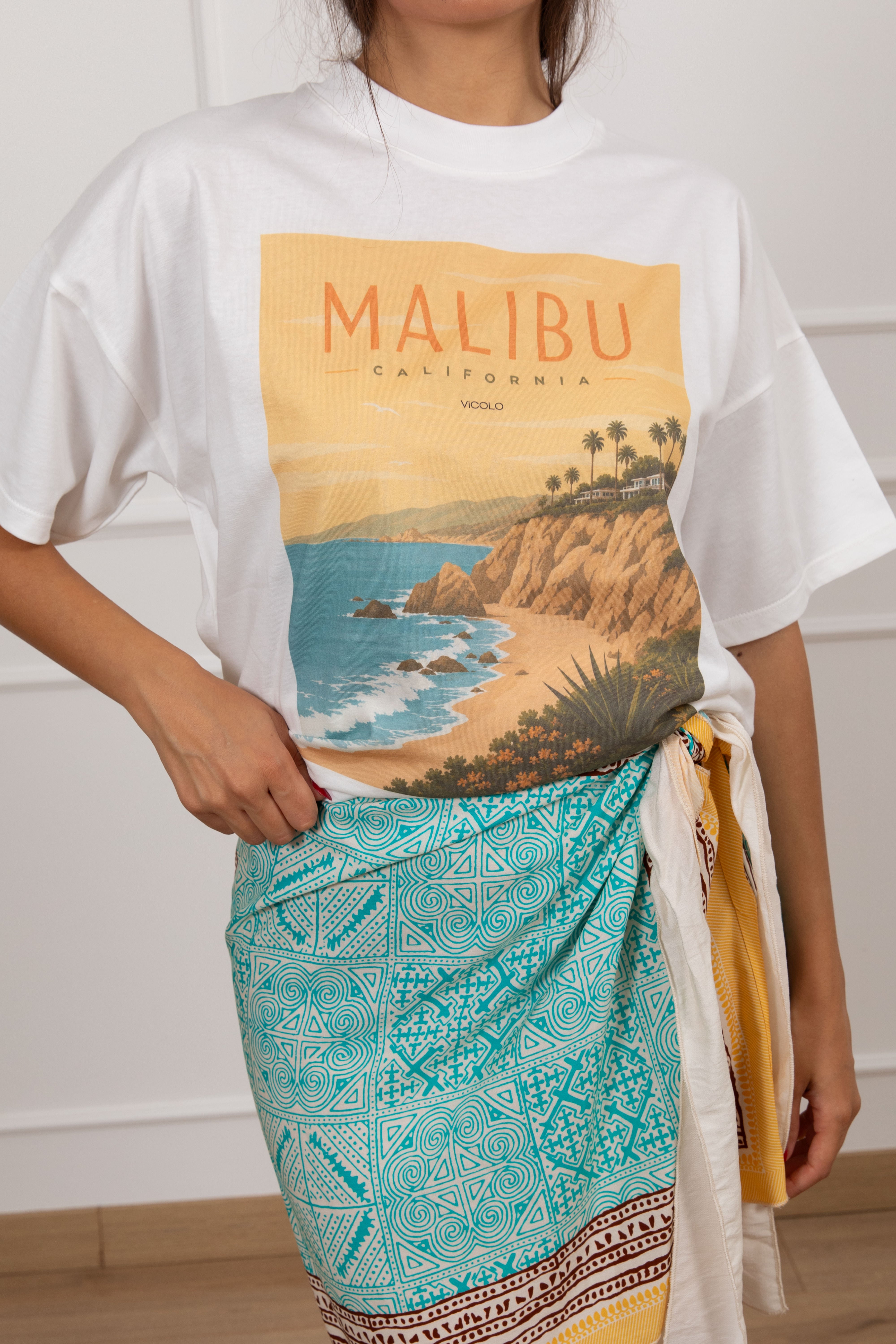 T-shirt stampa California "Malibu" ViCOLO