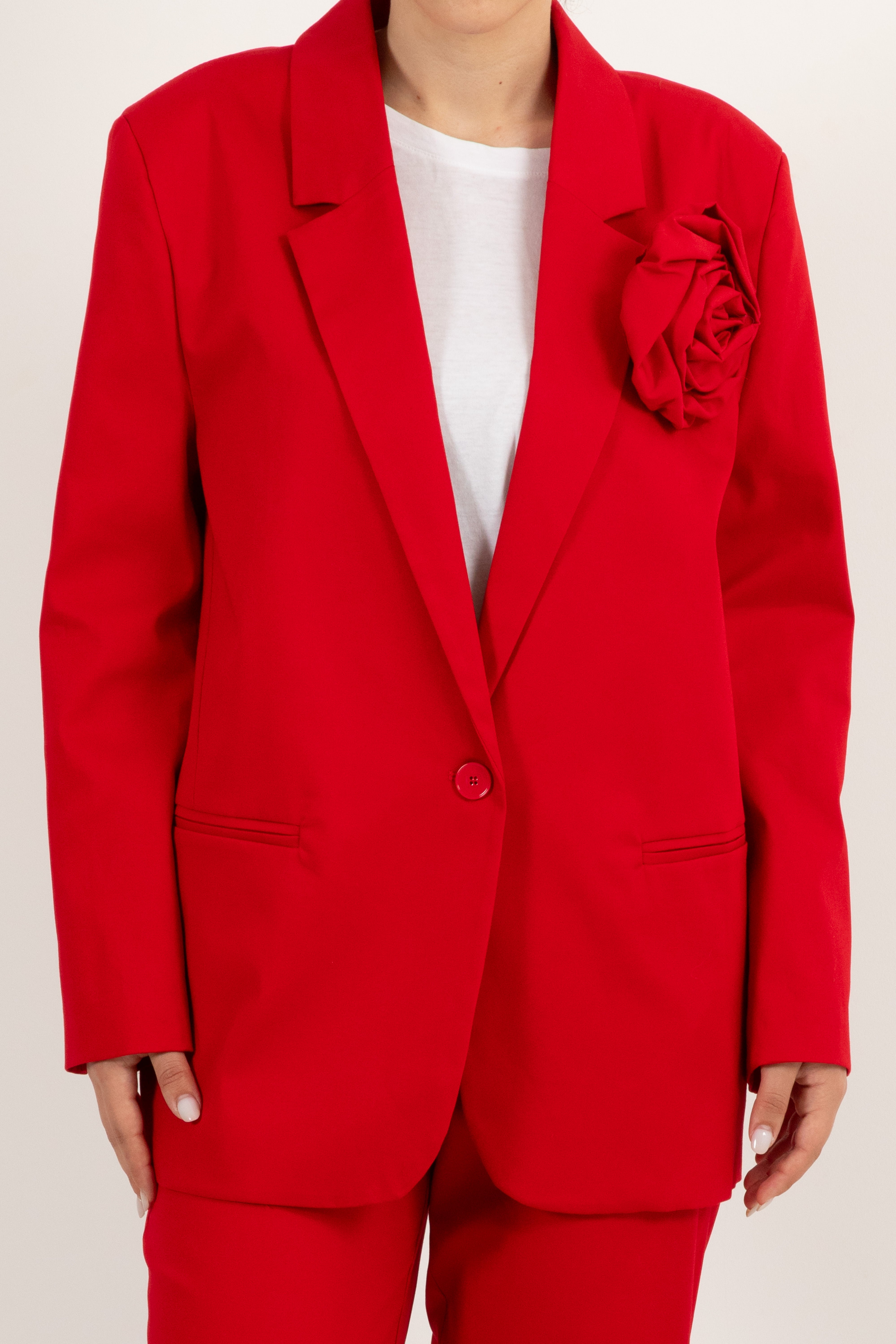 Blazer over-size in cotone con spilla ViCOLO