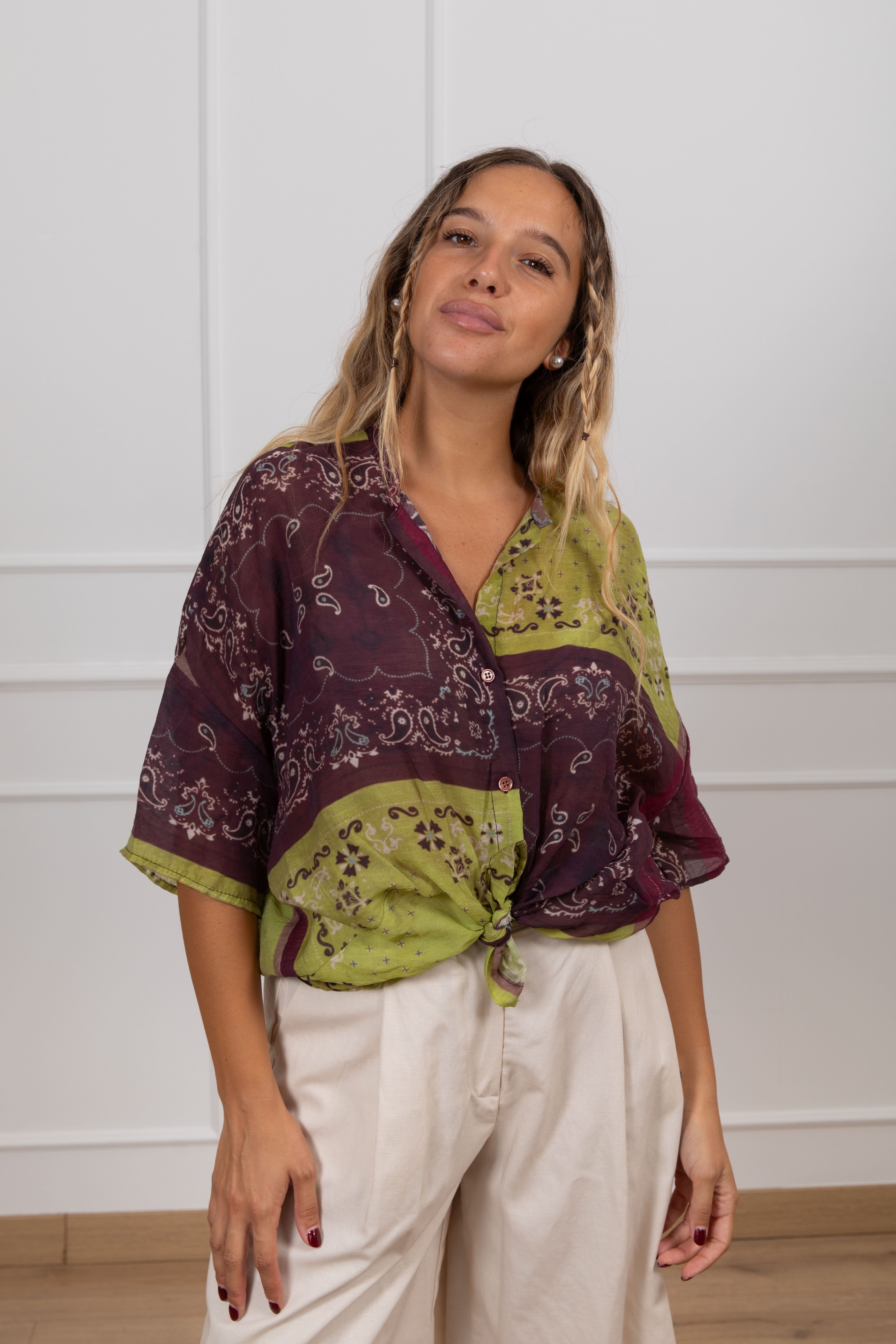 Camicia fantasia bandana tricolore ViCOLO