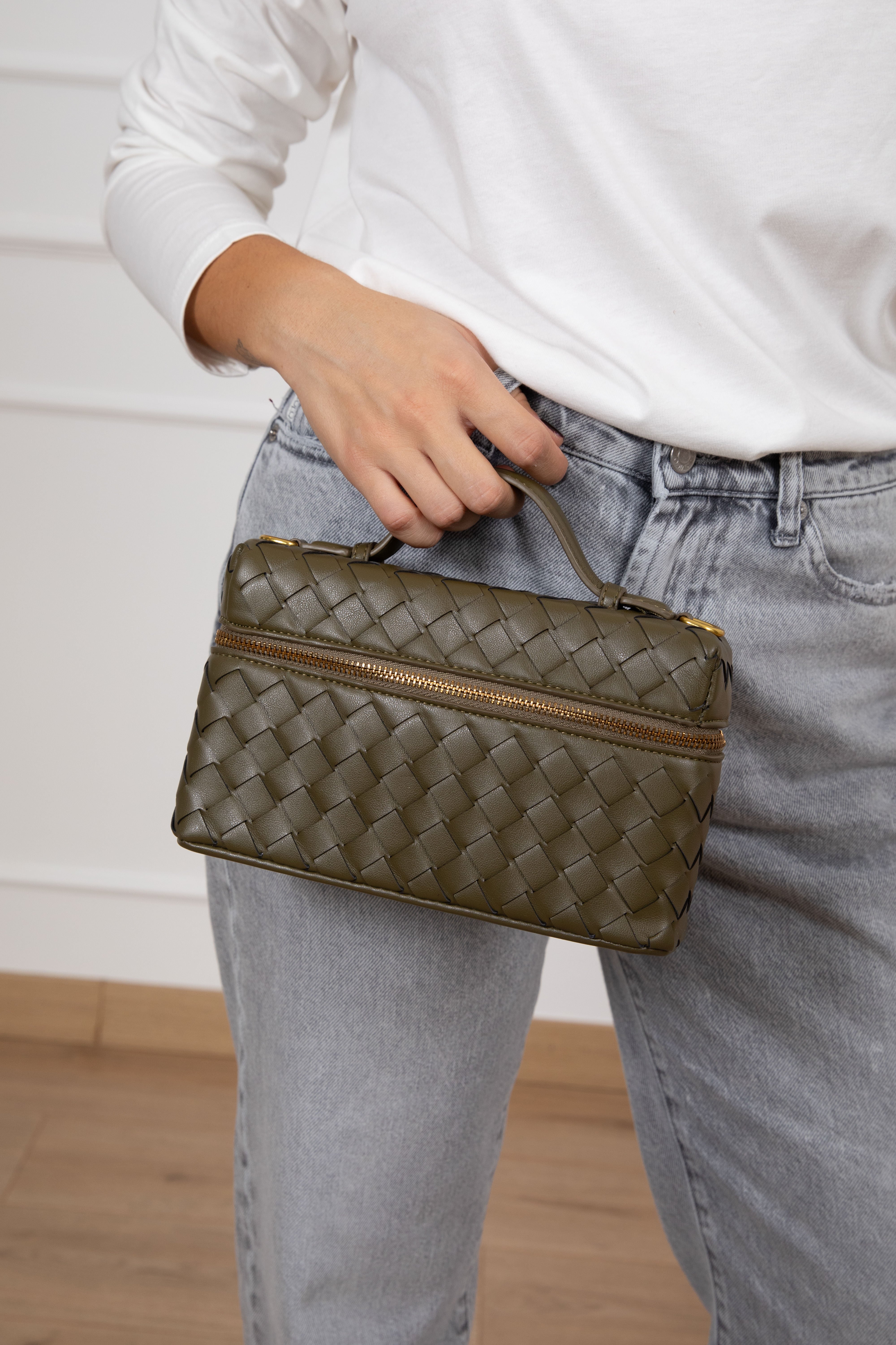 Handbag bauletto con intreccio