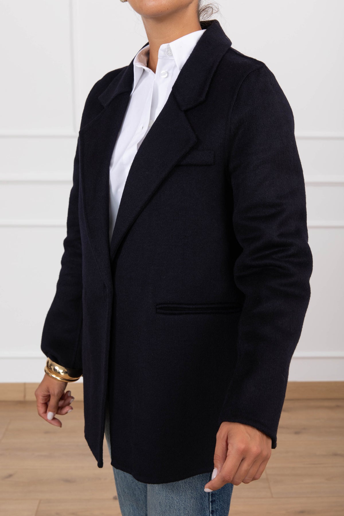 Giacca-cappotto mono-bottone variante blu Susy Mix