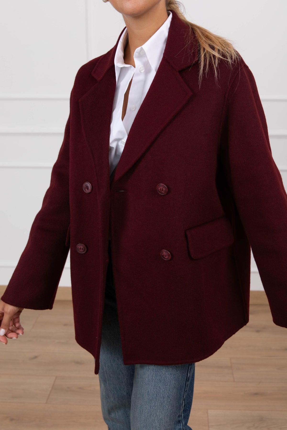 Giacca-cappotto doppio-petto variante bordeaux Susy Mix