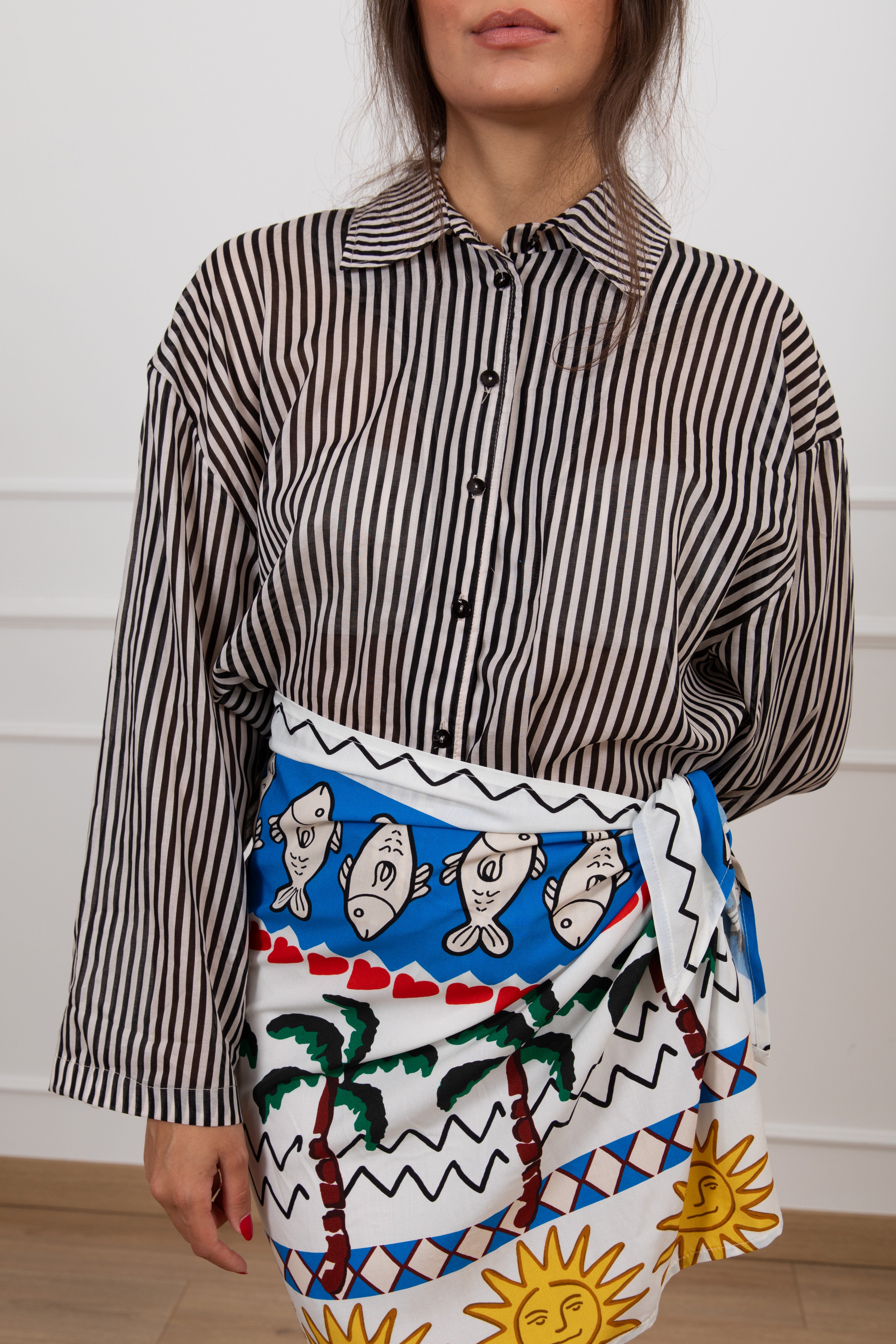 Camicia in mussola a righe Tensione IN