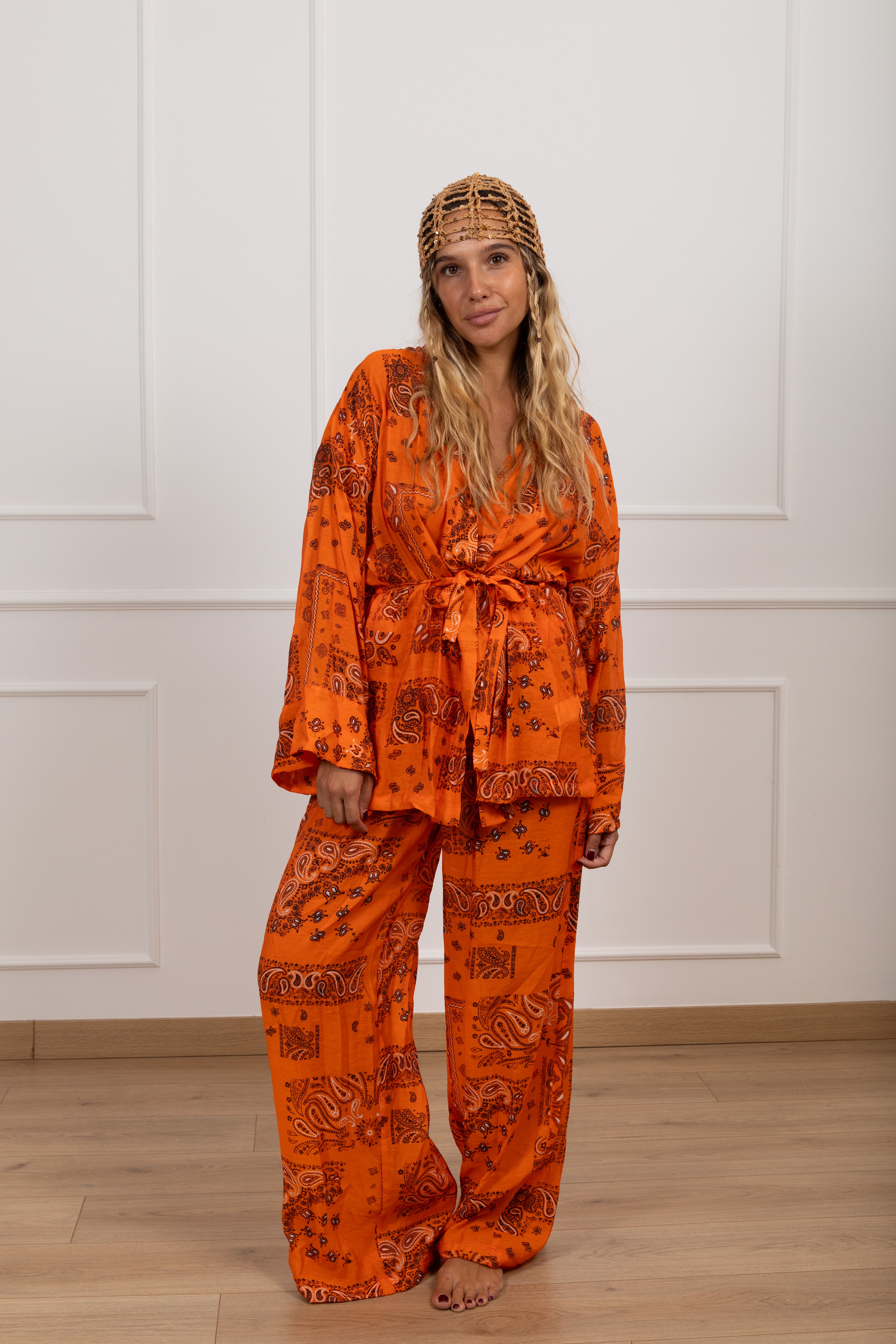 Coordinato kimono e pantalone boxer fantasia bandana ViCOLO