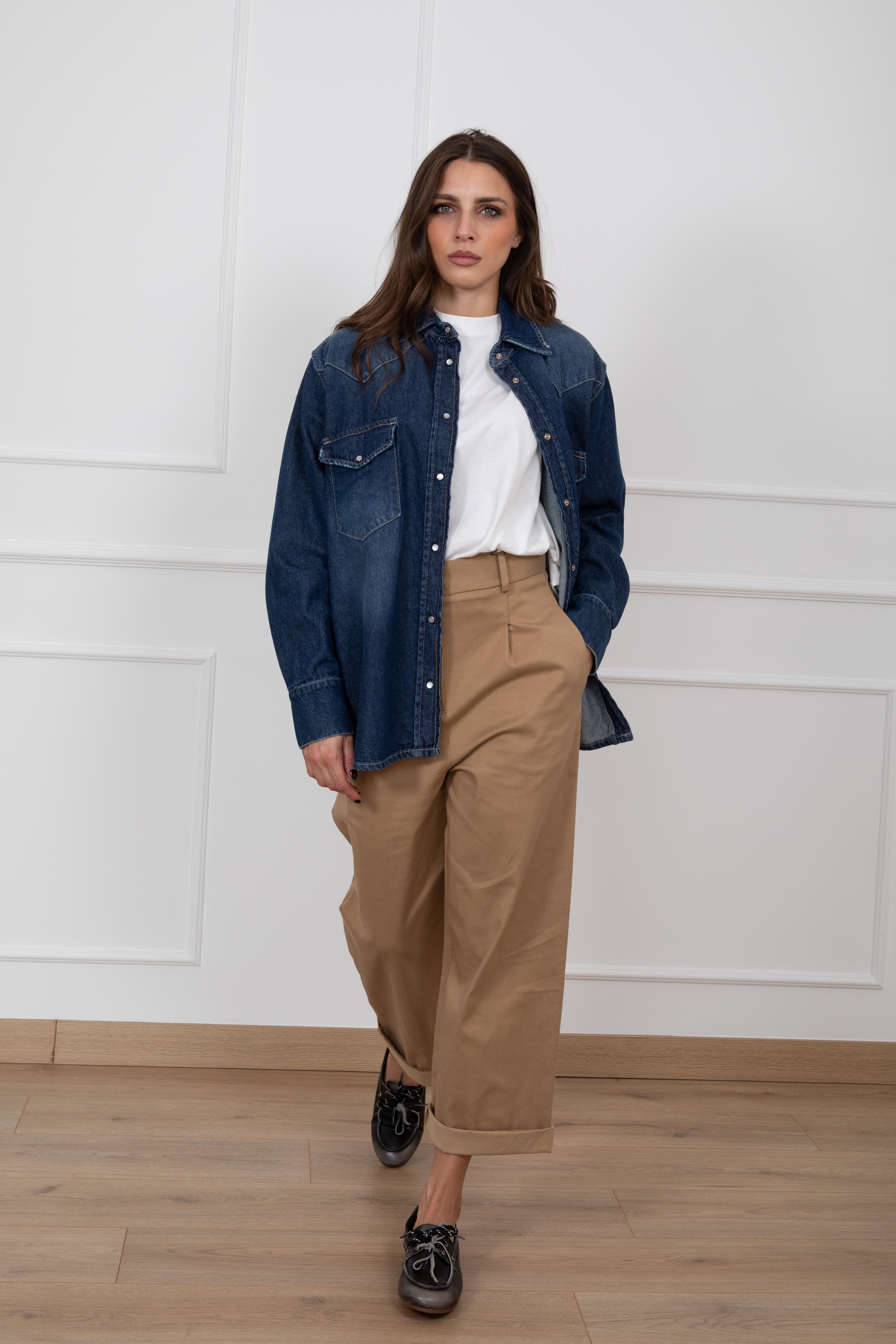Pantalone gamba dritta con pinces Susy Mix