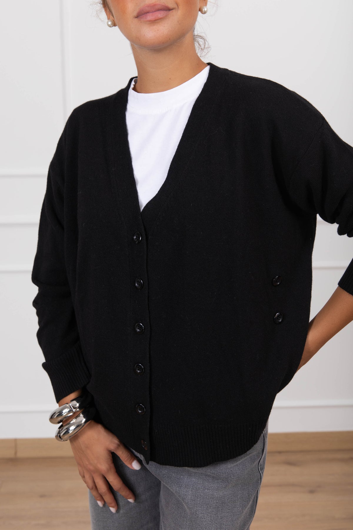 Cardigan in lana e cashmere con doppia abbottonatura Susy Mix