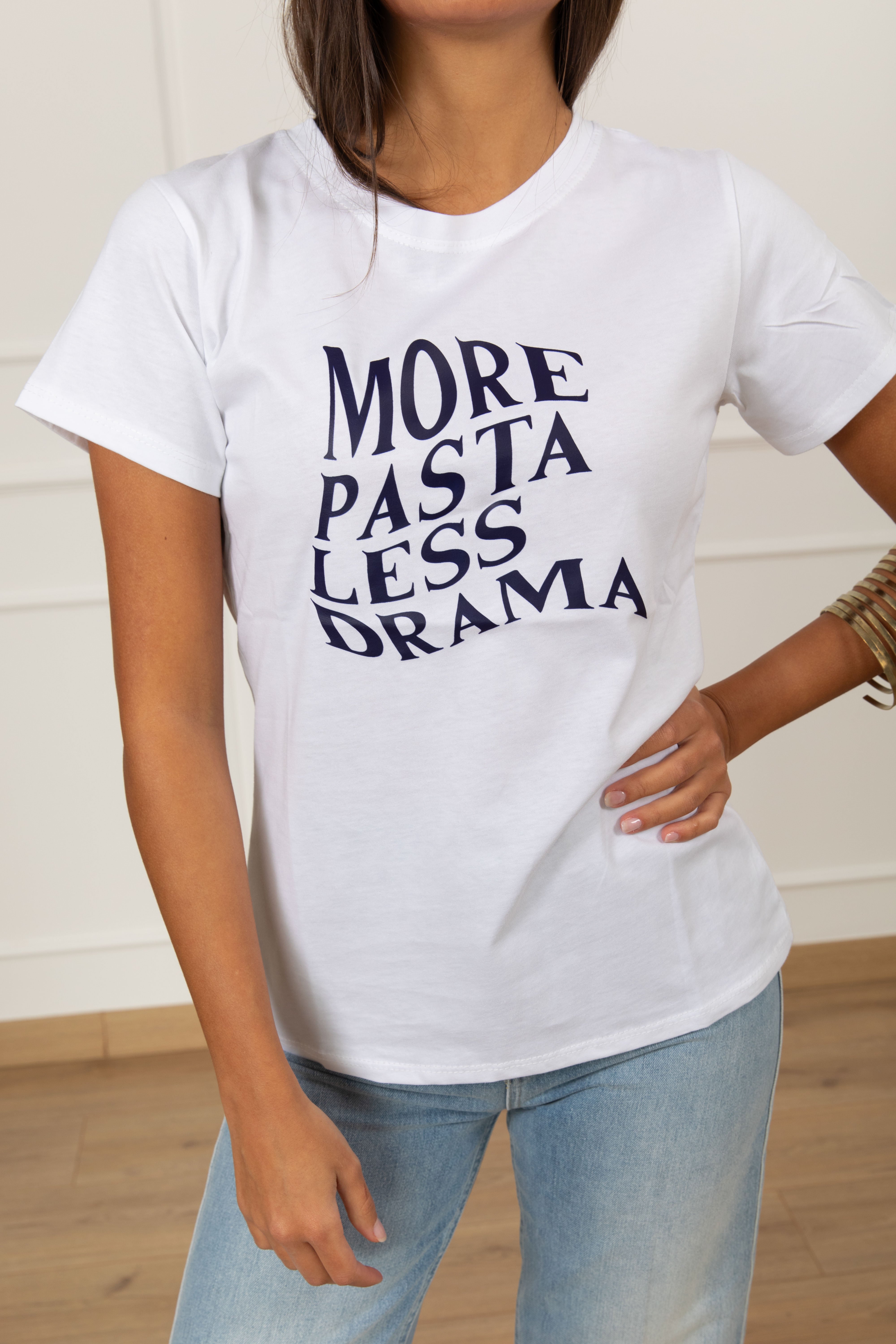 T-shirt "More pasta less drama" Motel