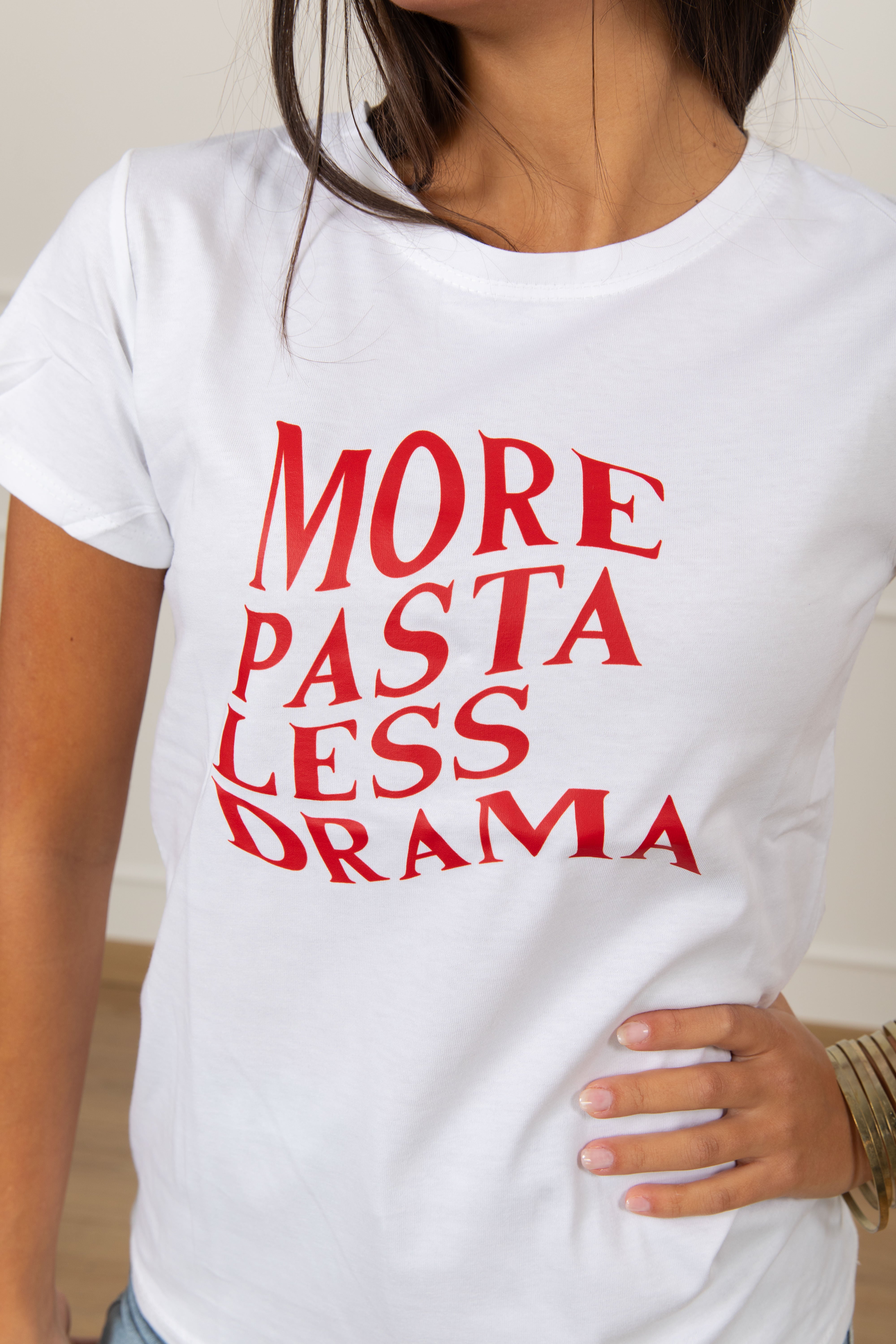 T-shirt "More pasta less drama" Motel