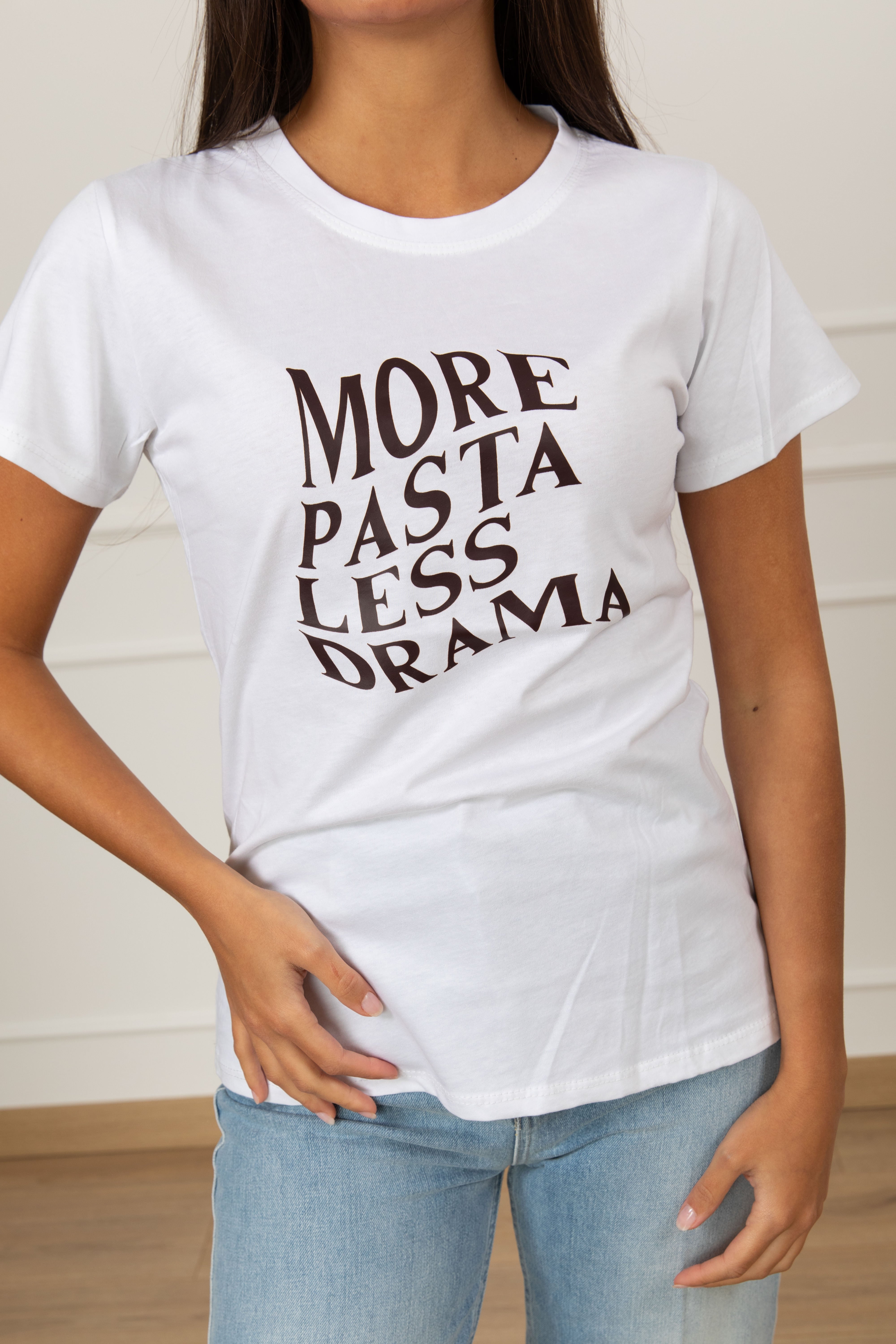 T-shirt "More pasta less drama" Motel
