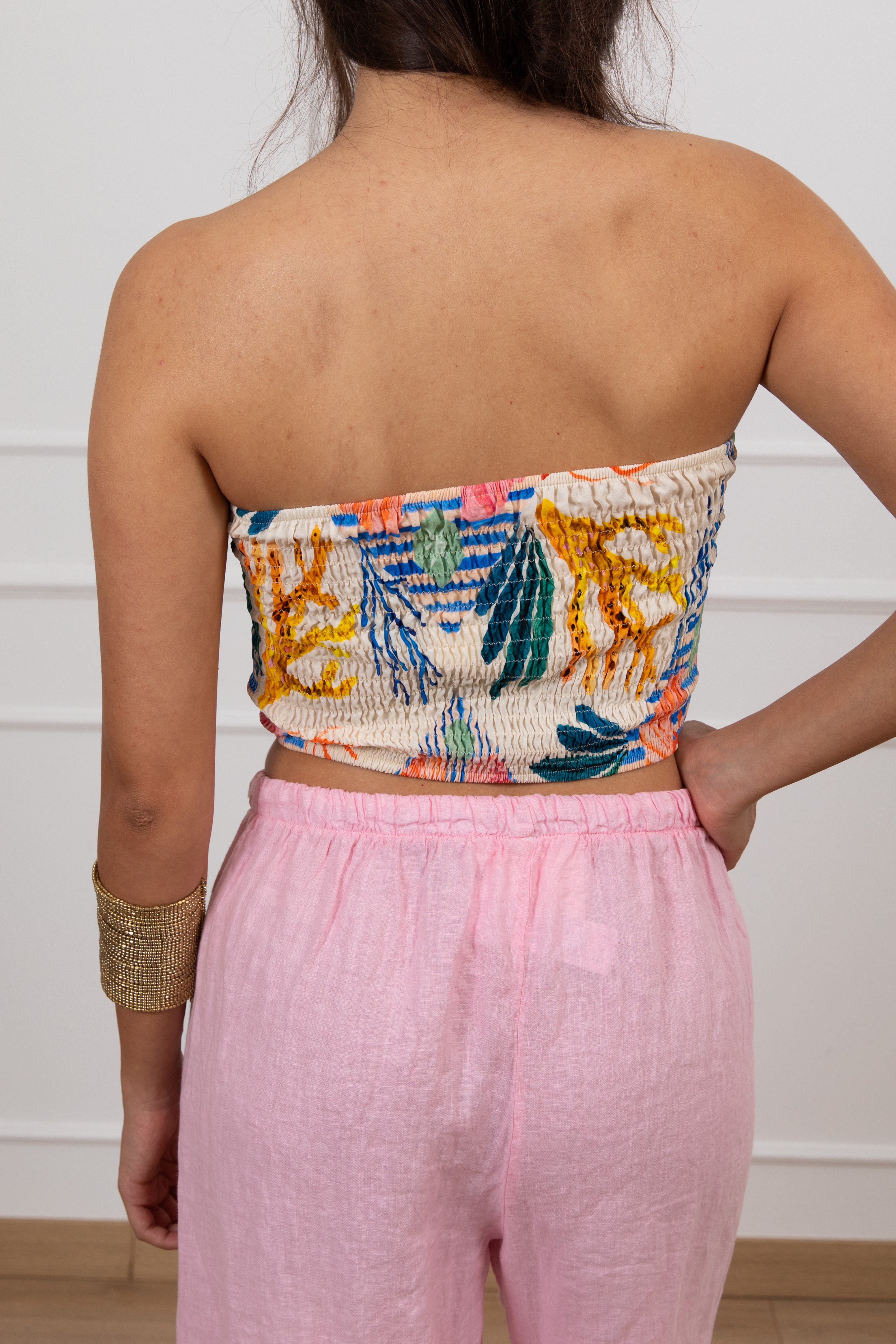 Top foulard a fascia fantasia corallo Tensione IN