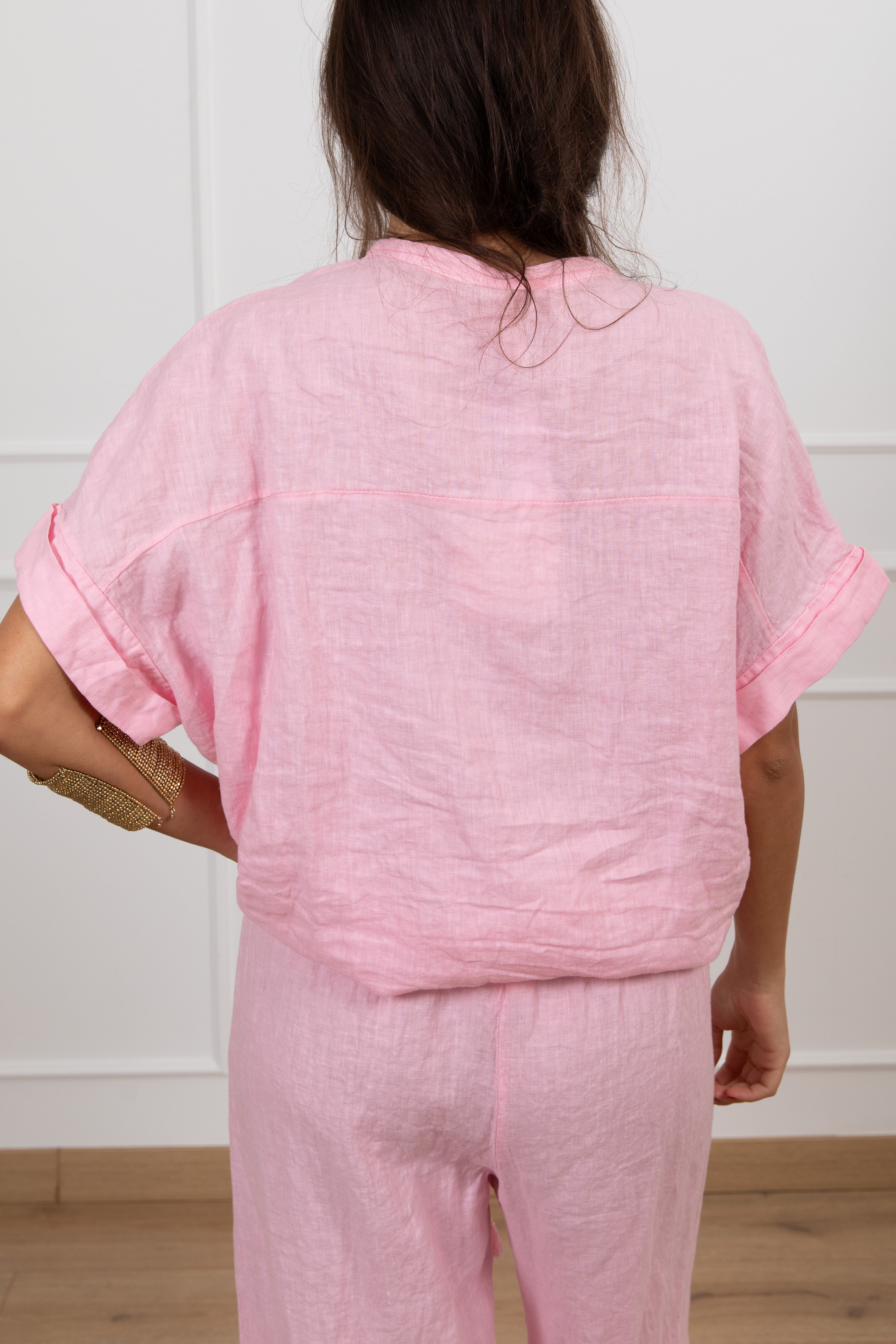 Camicia manica corta 100% lino Tensione IN
