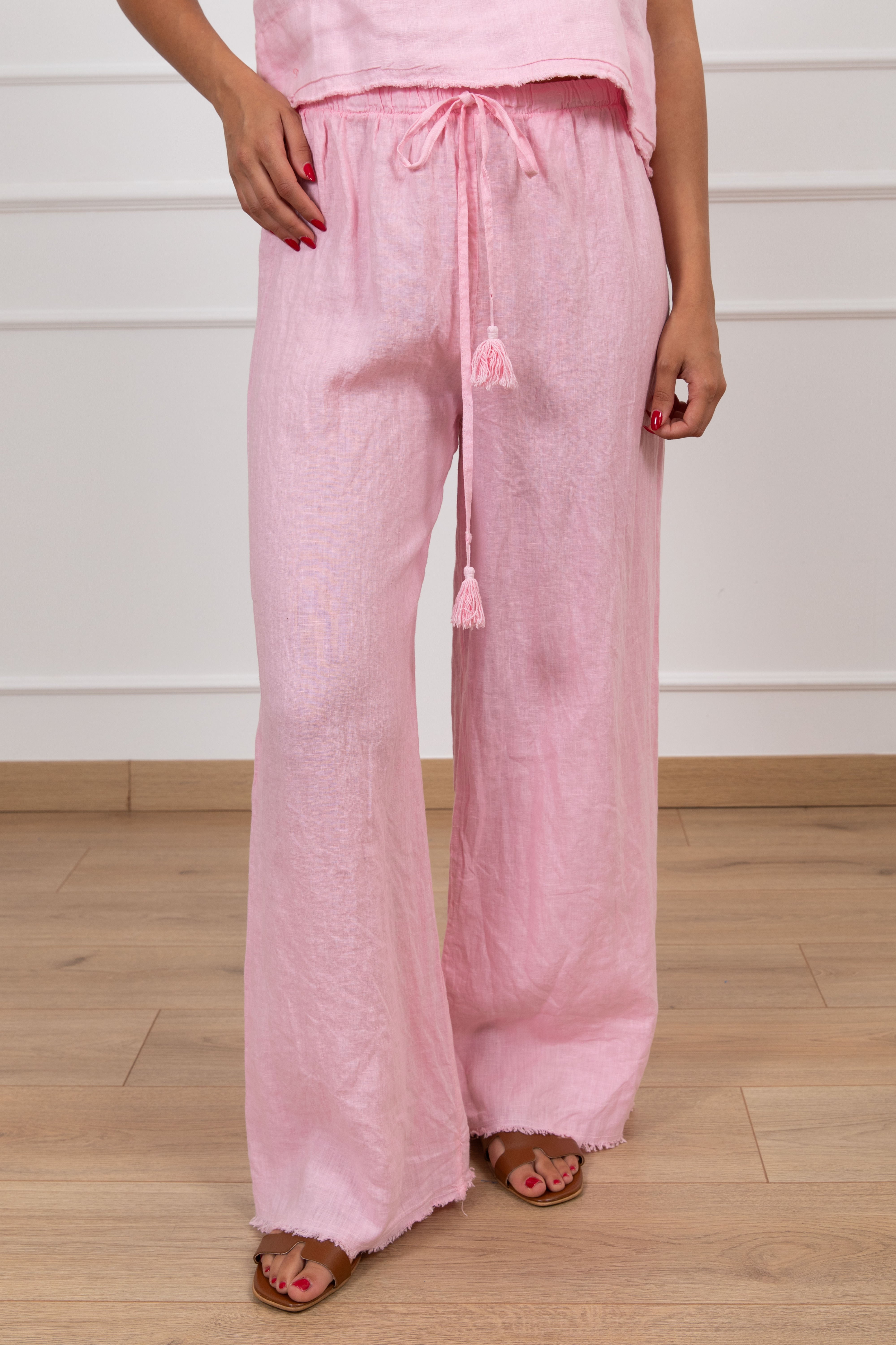 Pantalone 100% lino con coulisse Tensione IN