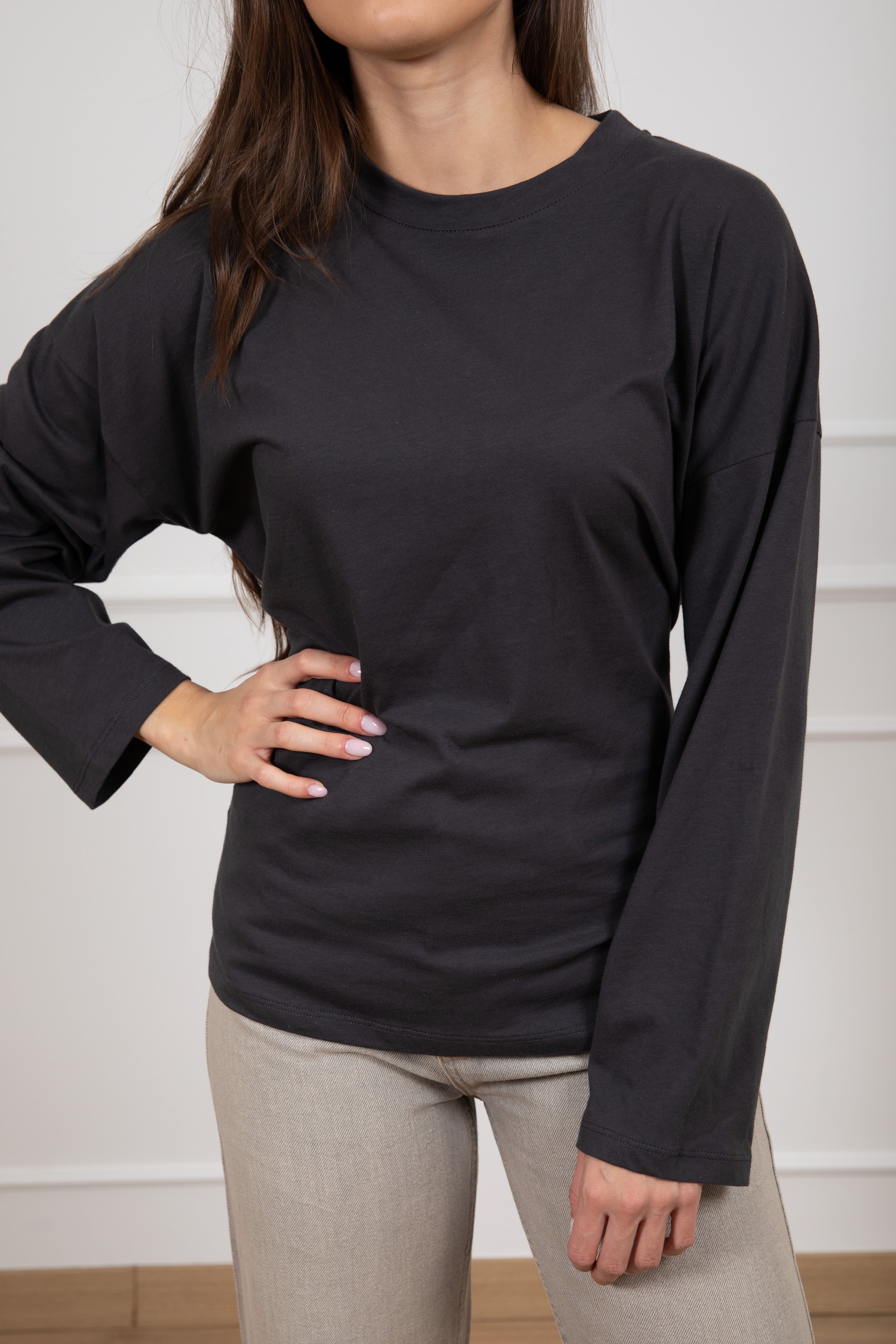T-shirt manica lunga con fibbia sul retro ViCOLO