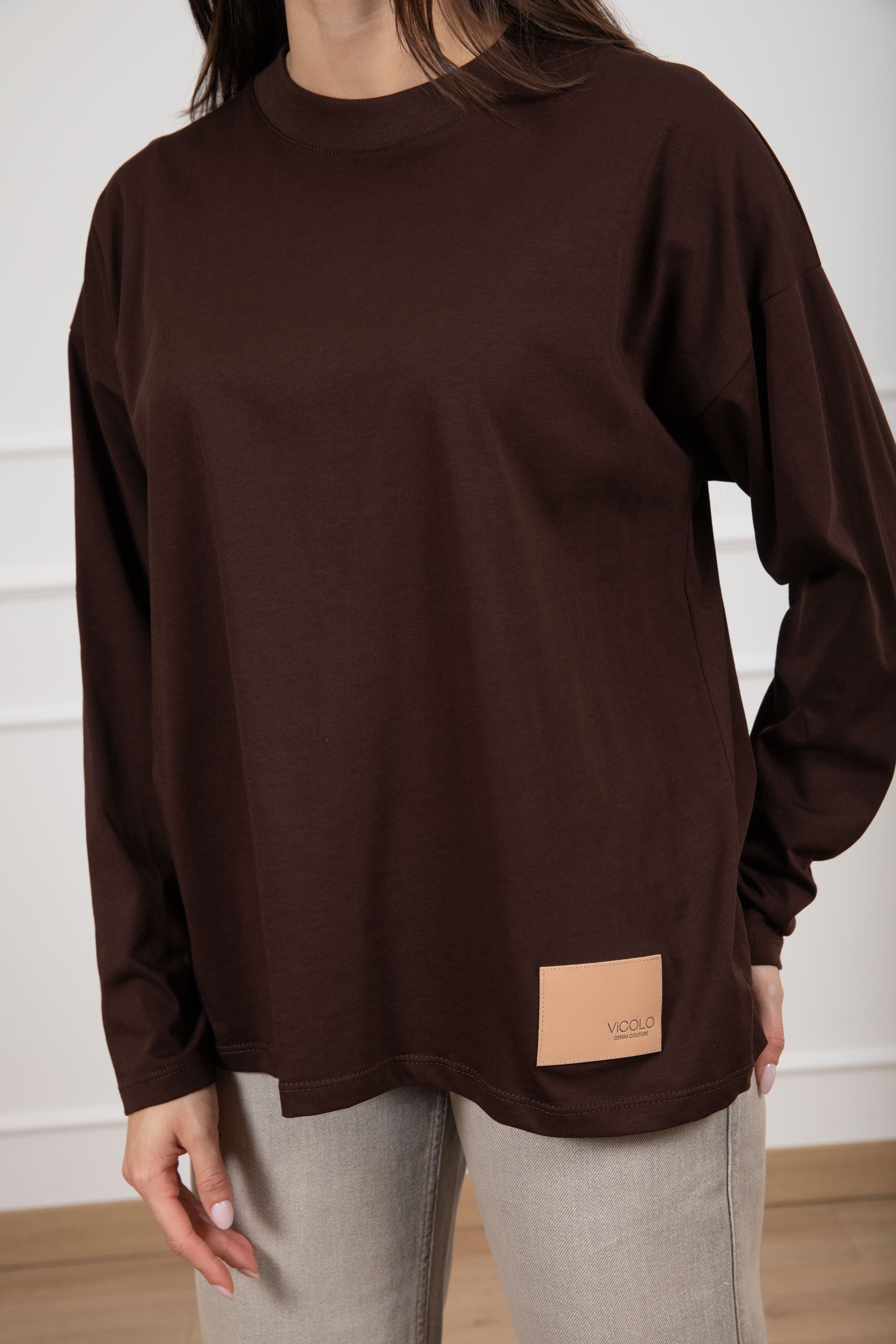 T-shirt manica lunga con pattina ViCOLO