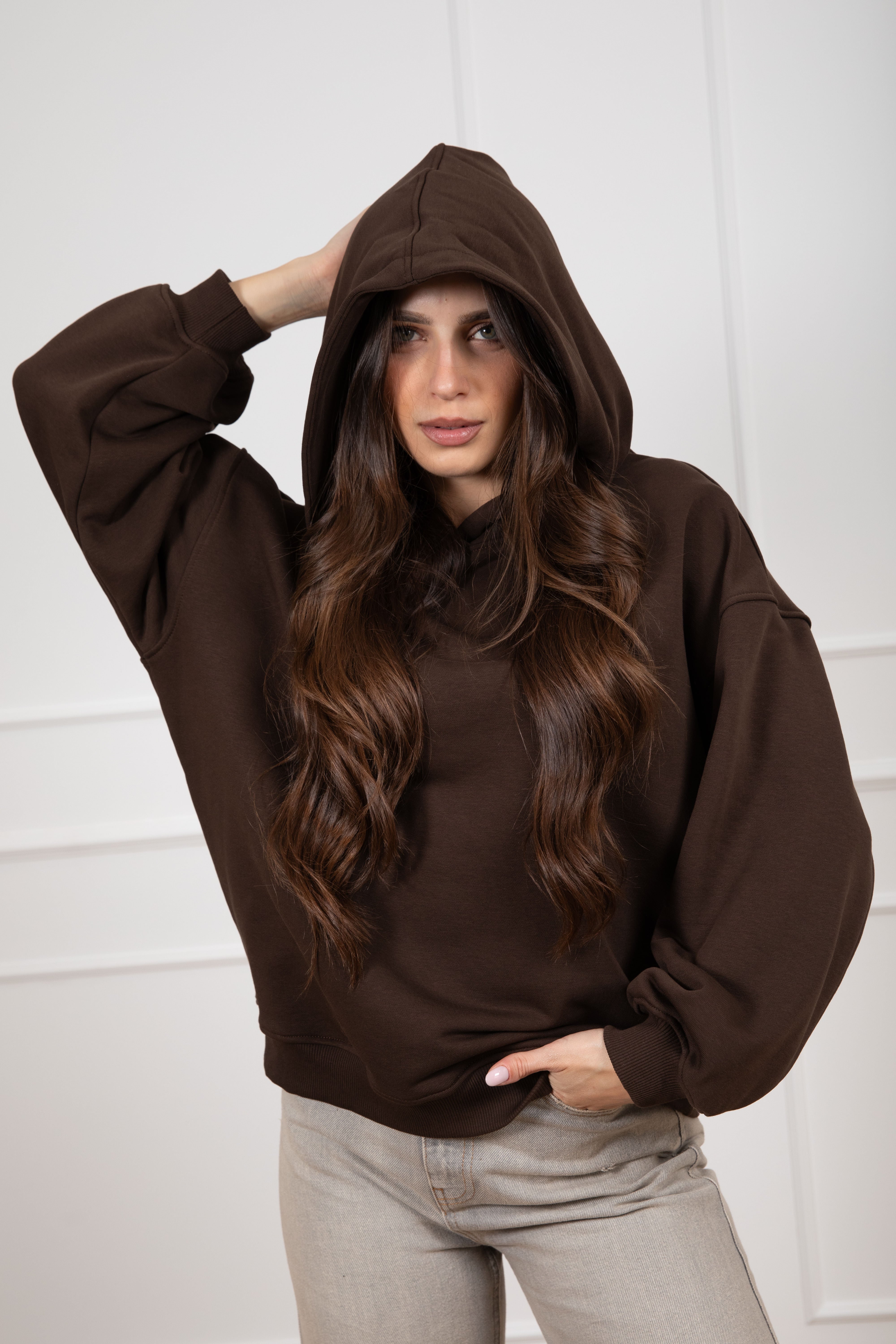 Felpa garzata con cappuccio ViCOLO