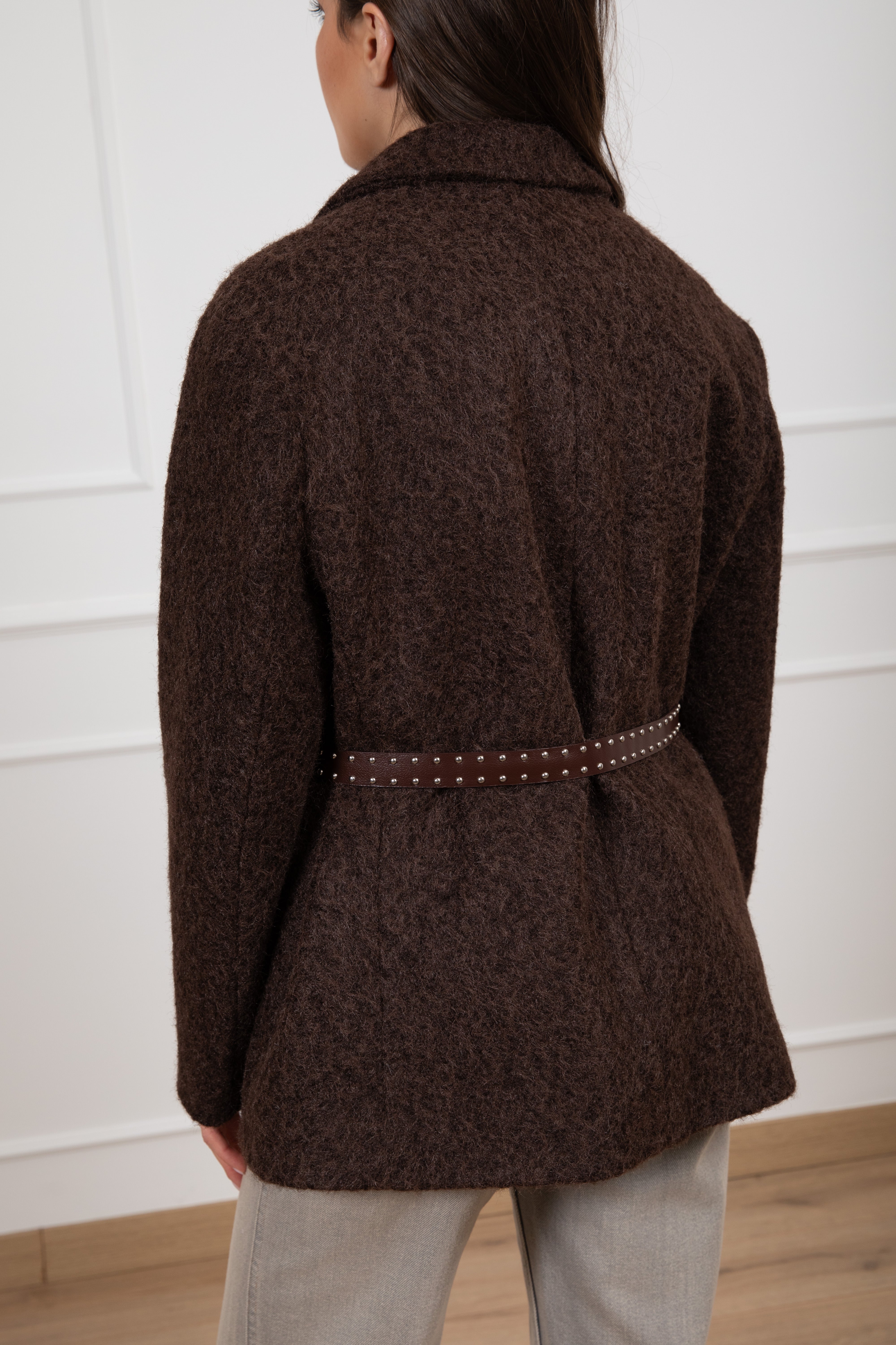 Giacca-cappotto bouclé con cintura ViCOLO