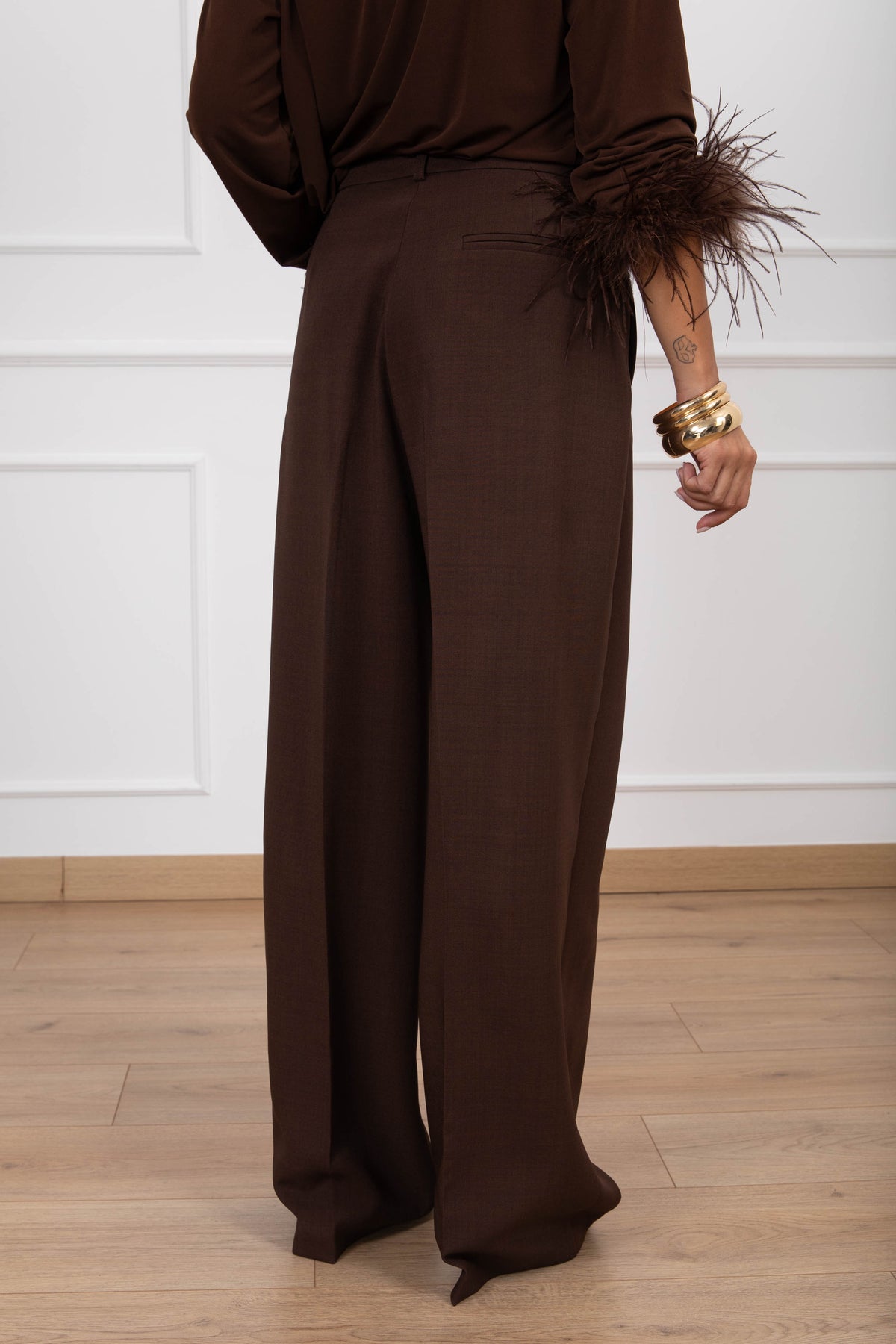 Pantalone sartoriale con pinces variante fondente ViCOLO