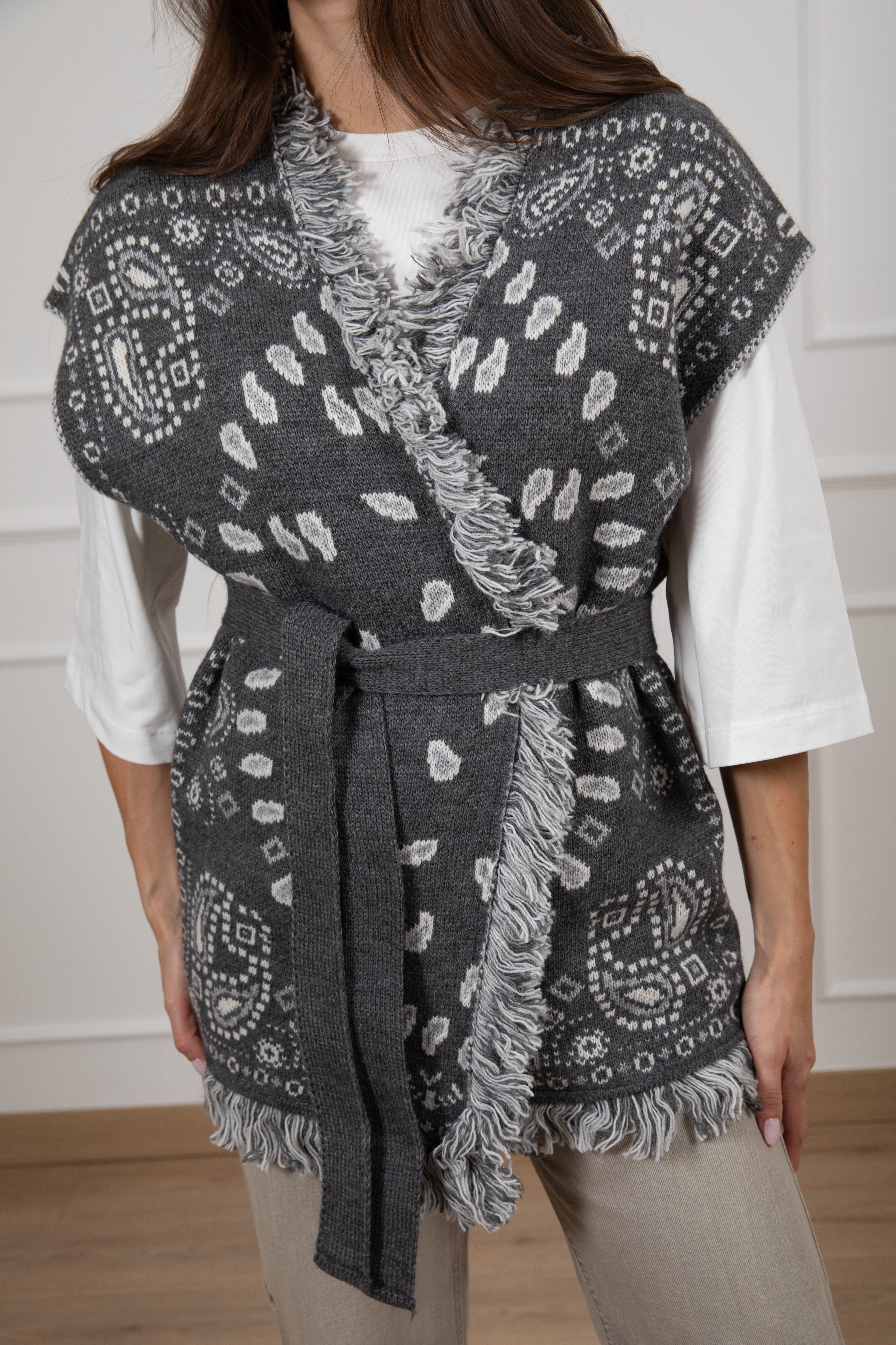 Gilet in maglia fantasia bandana Tensione IN