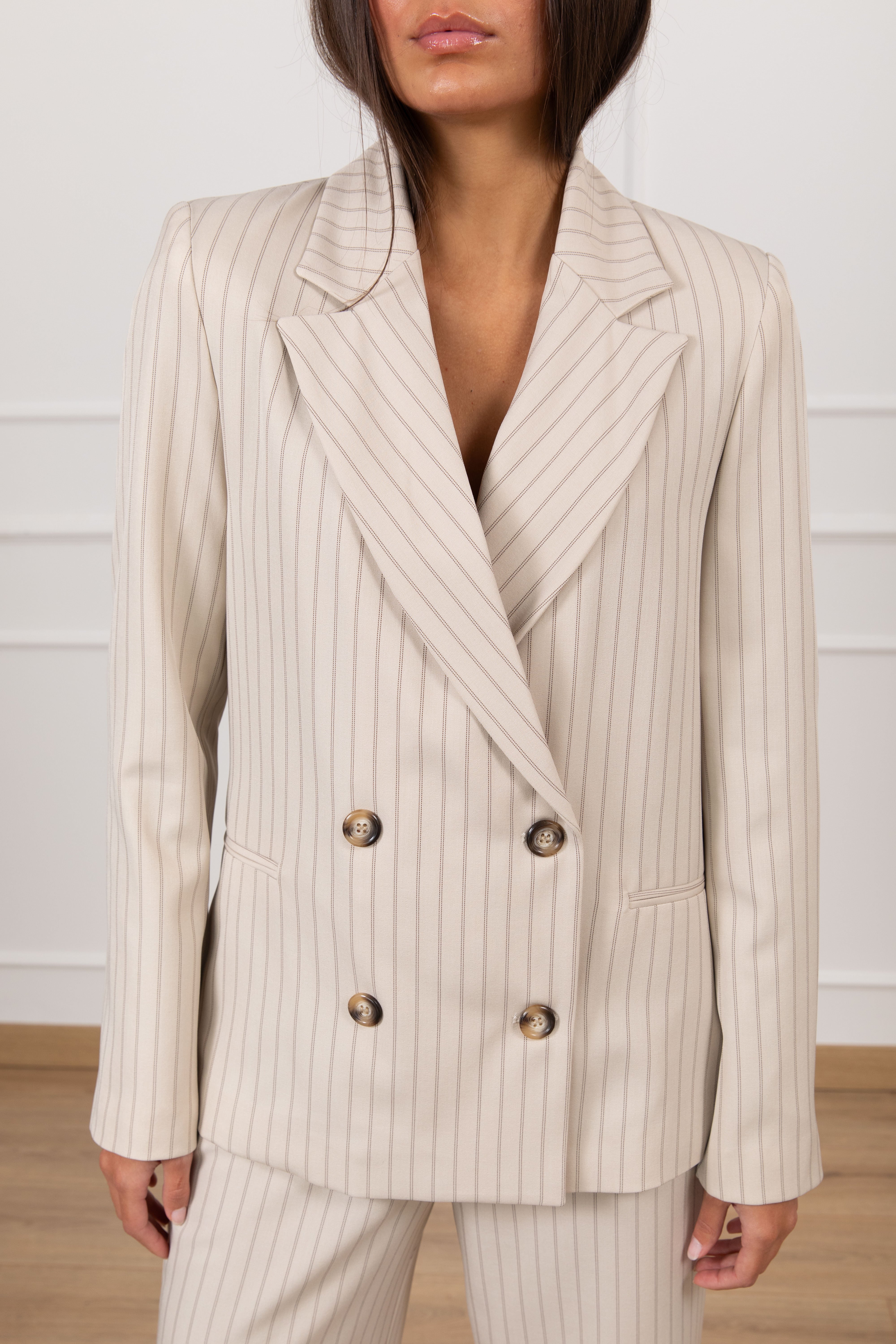 Giacca gessata 4 bottoni ViCOLO