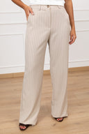 Pantalone gessato con gamba dritta ViCOLO