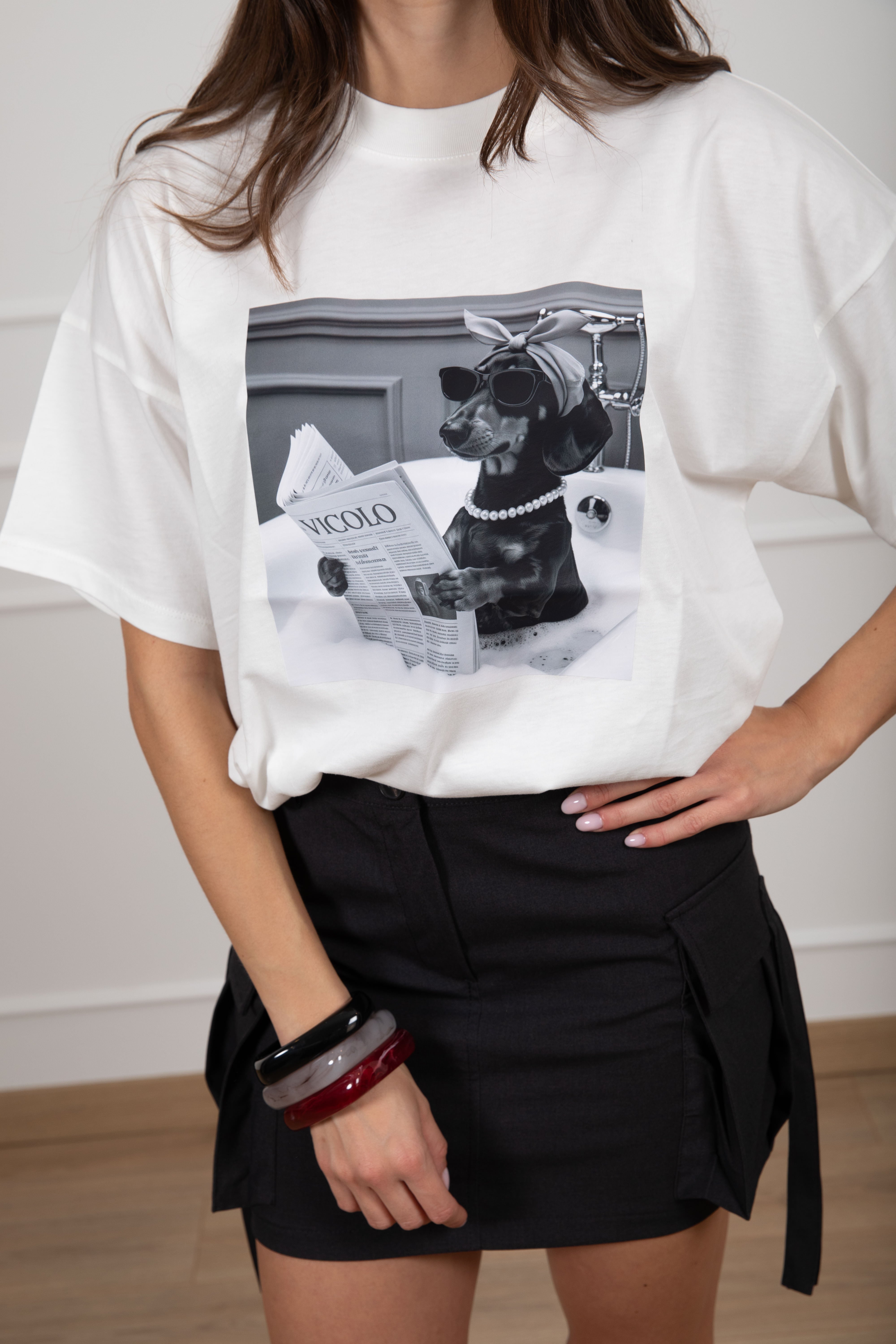 T-shirt over-size bassotto vasca ViCOLO