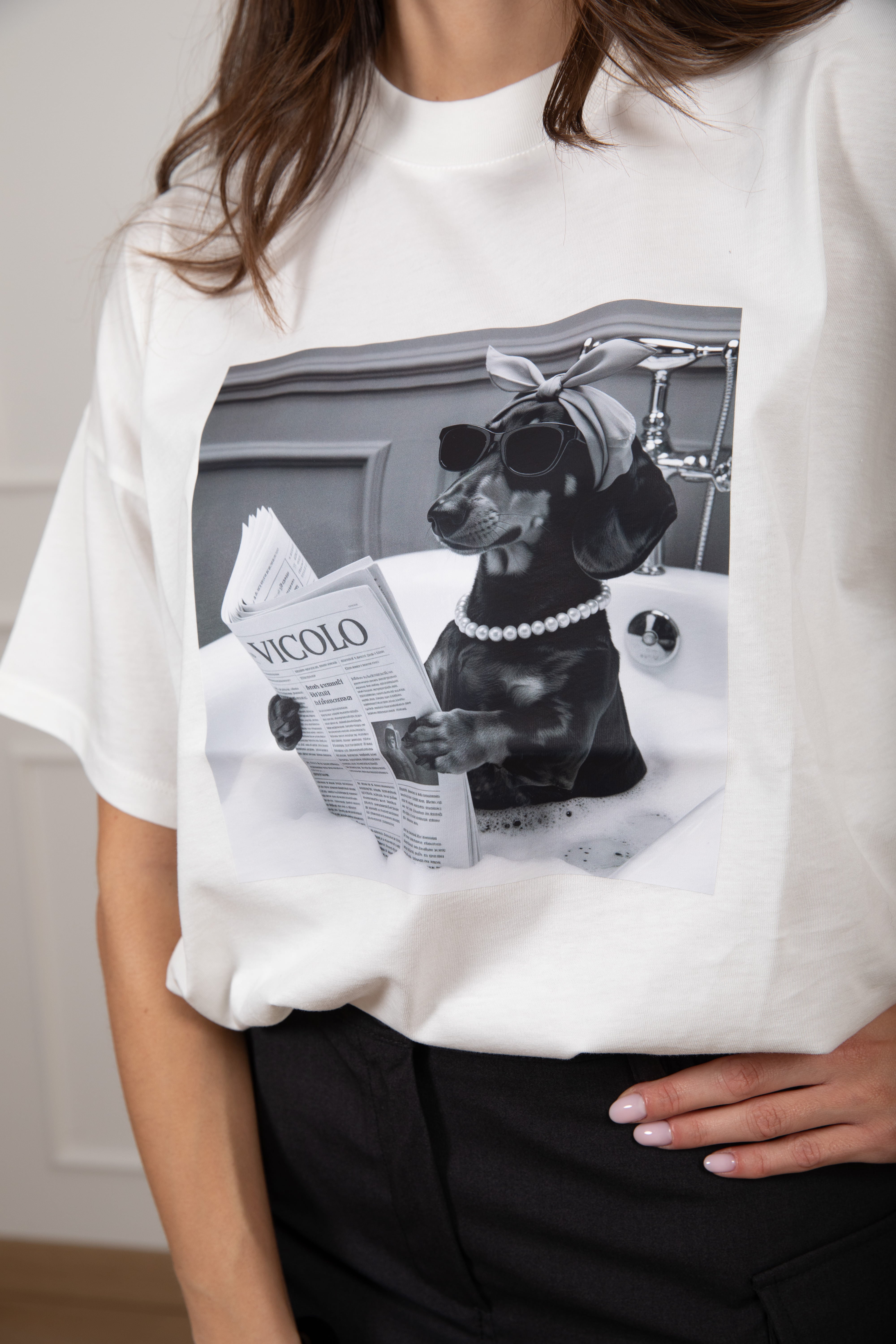 T-shirt over-size bassotto vasca ViCOLO