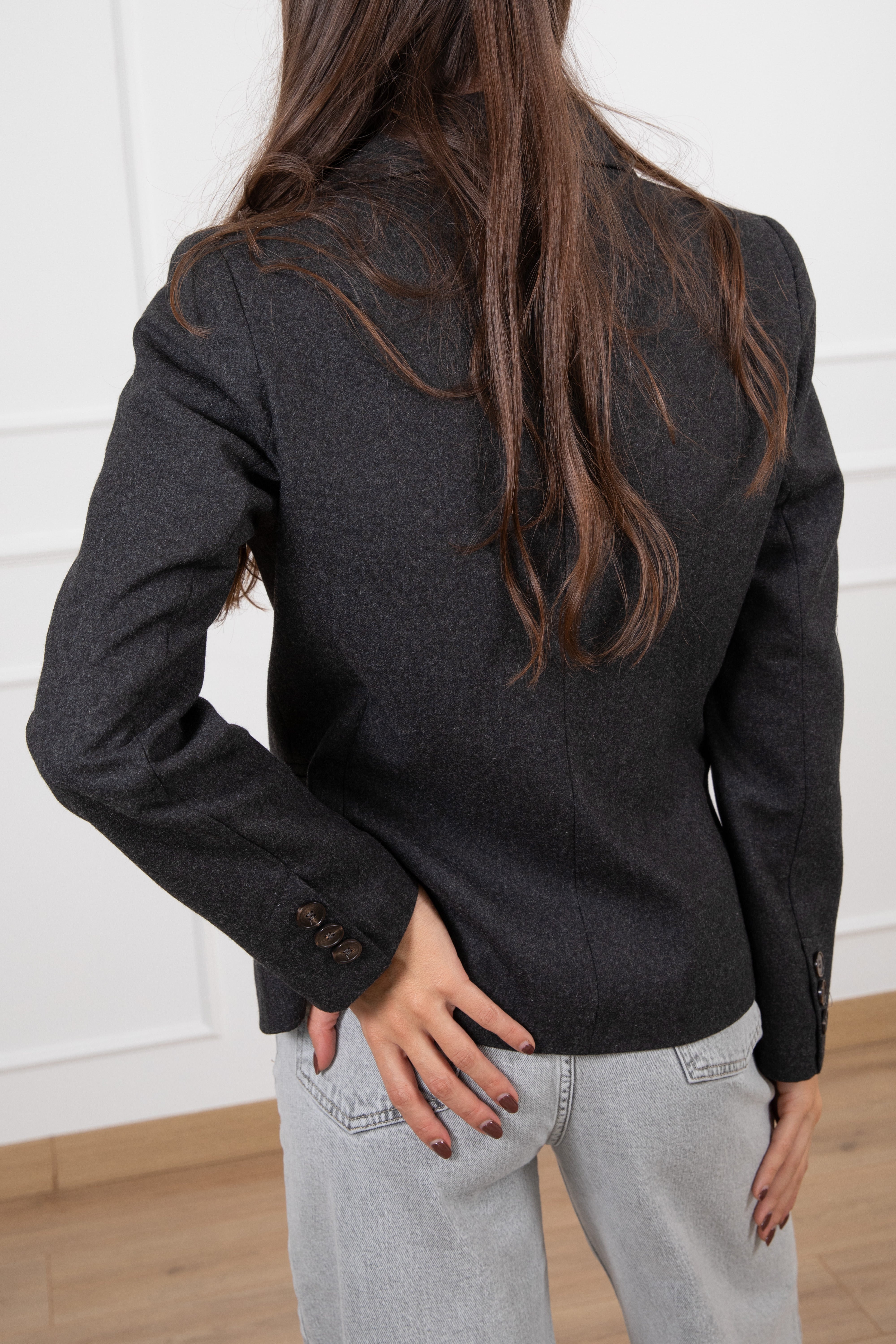 Giacca slim-fit 2 bottoni in panno Tensione IN