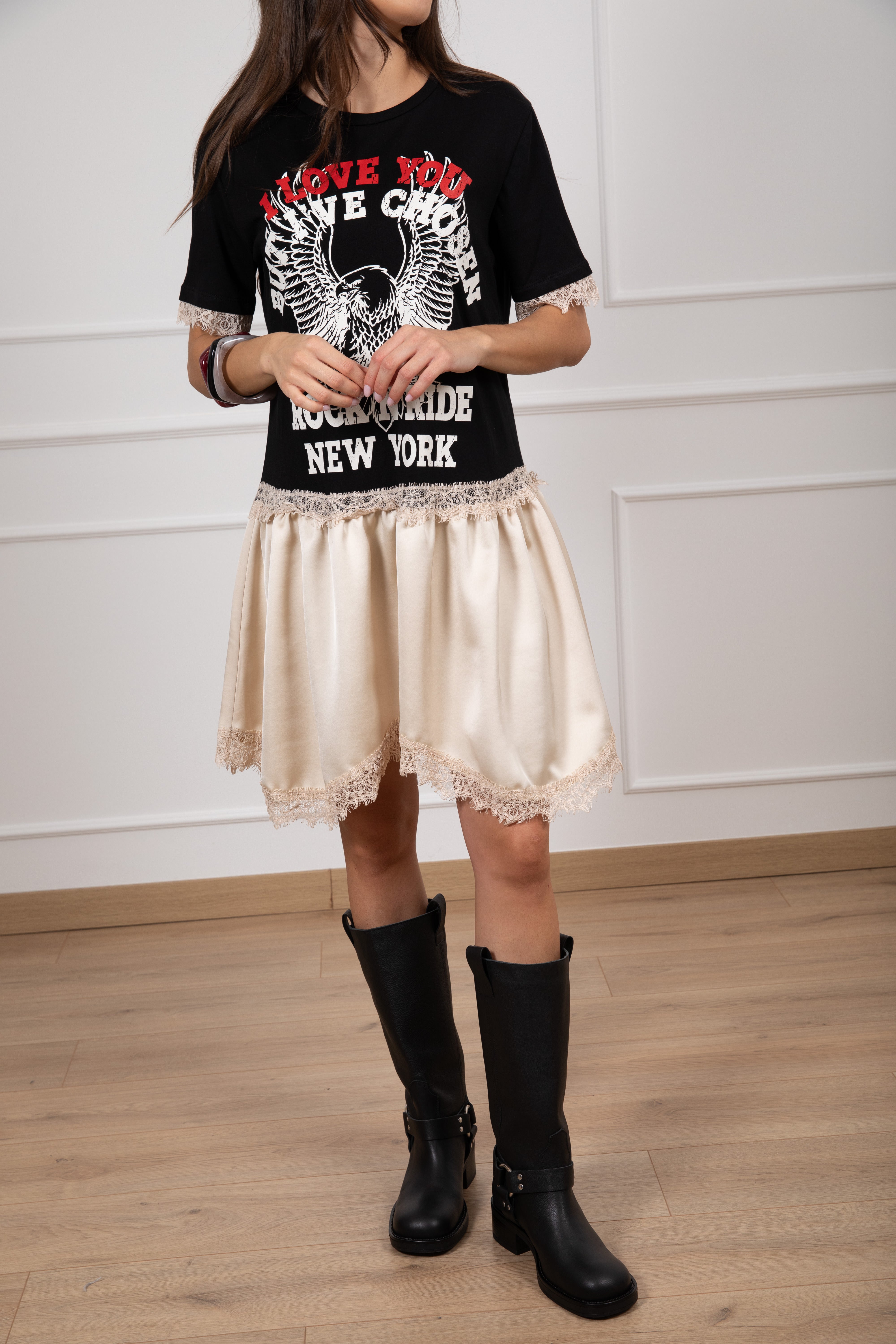 Abito t-shirt combinato Tensione IN