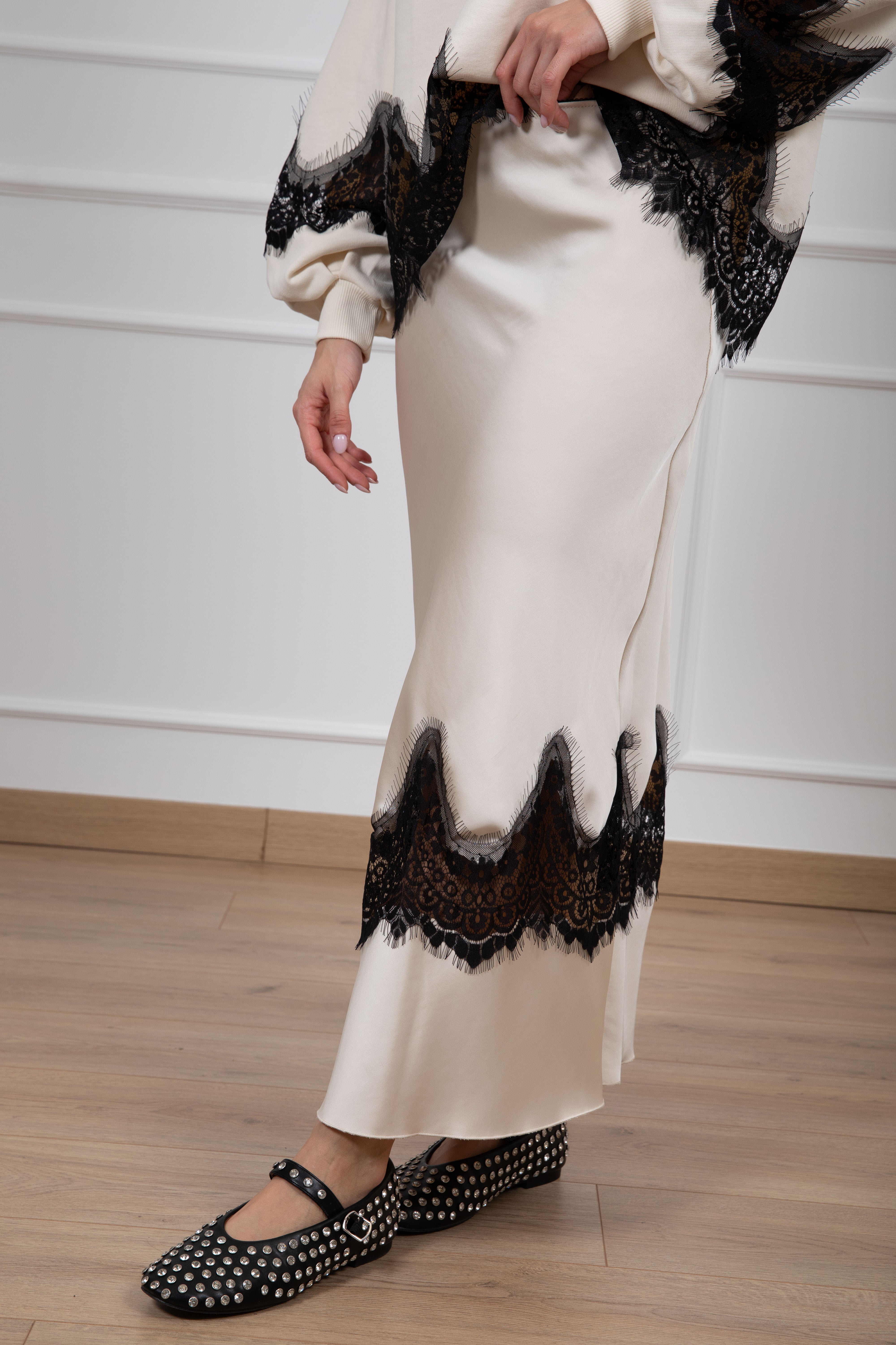 Gonna lingerie con inserto pizzo Tensione IN