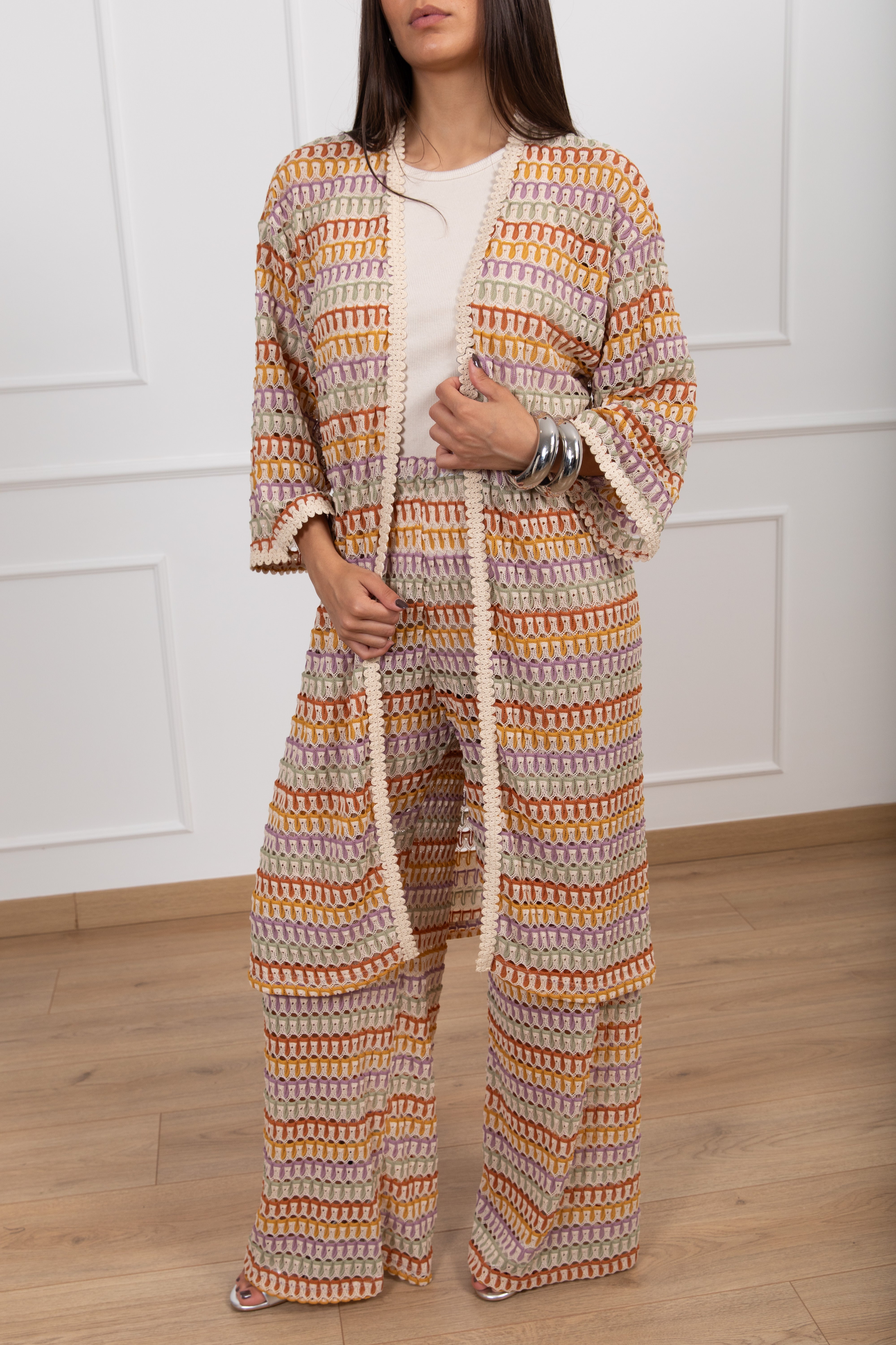 Kimono motivo zig-zag multicolor ViCOLO