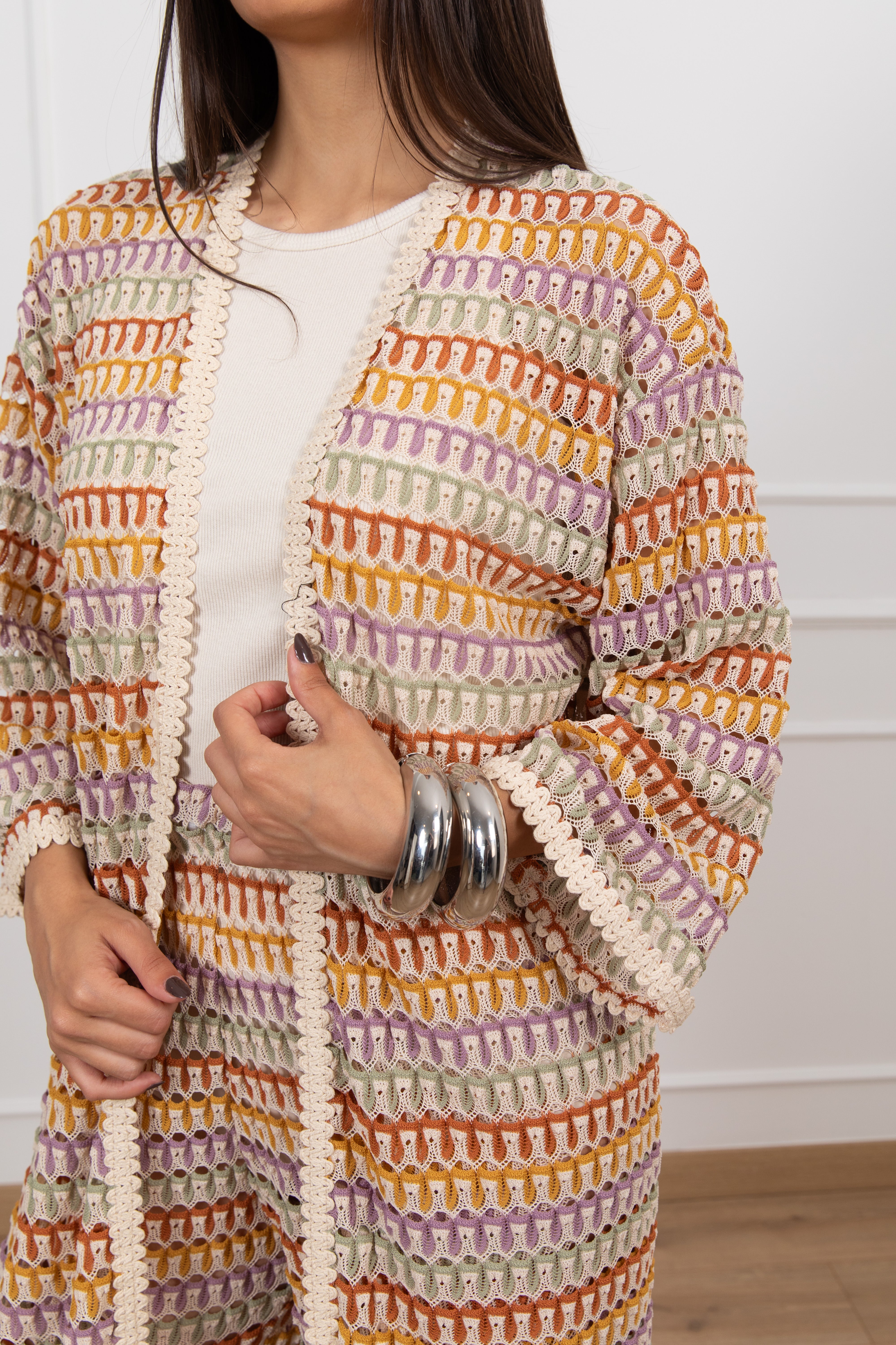 Kimono motivo zig-zag multicolor ViCOLO