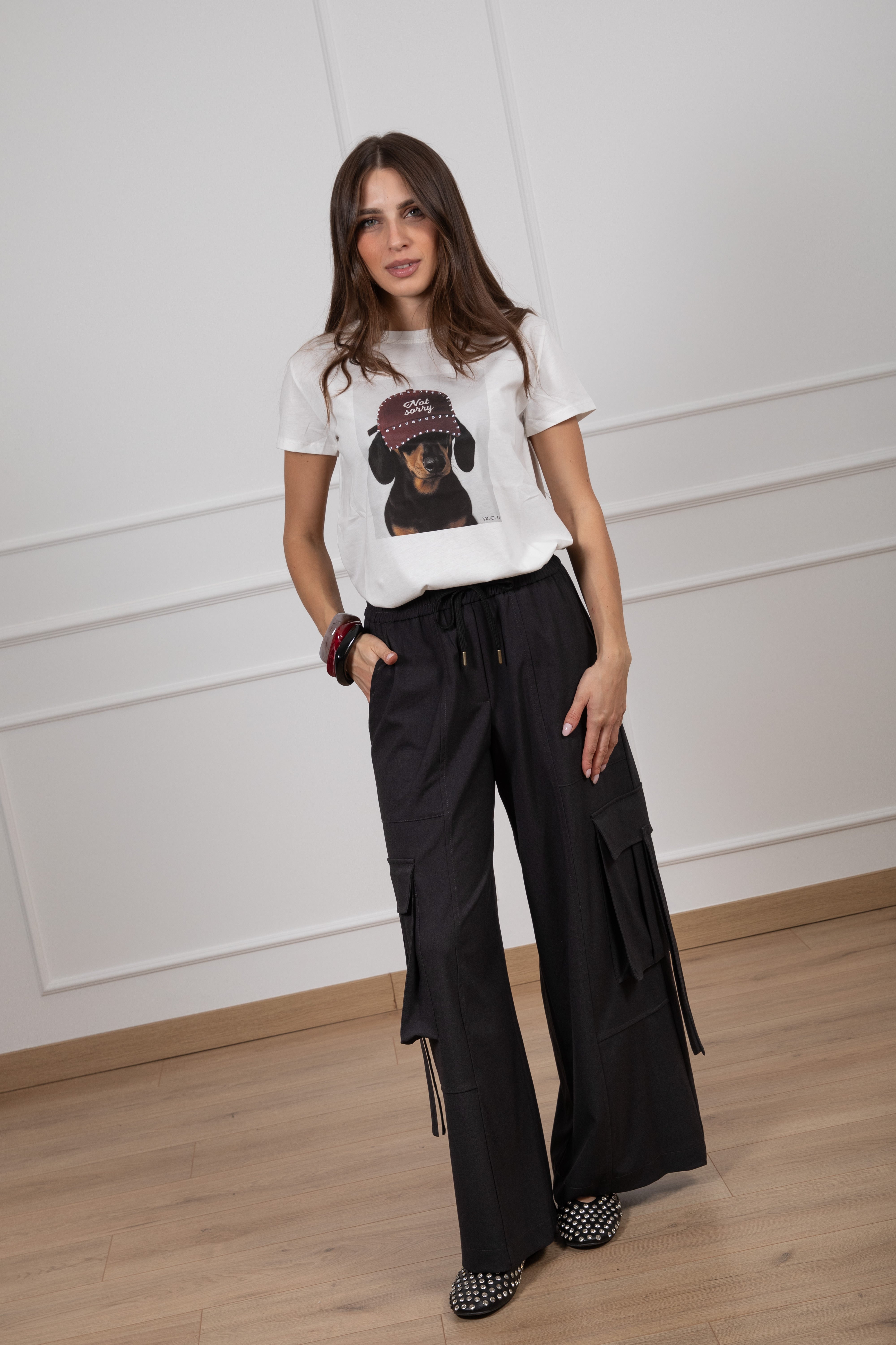 Pantalone cargo con gamba ampia Tensione IN