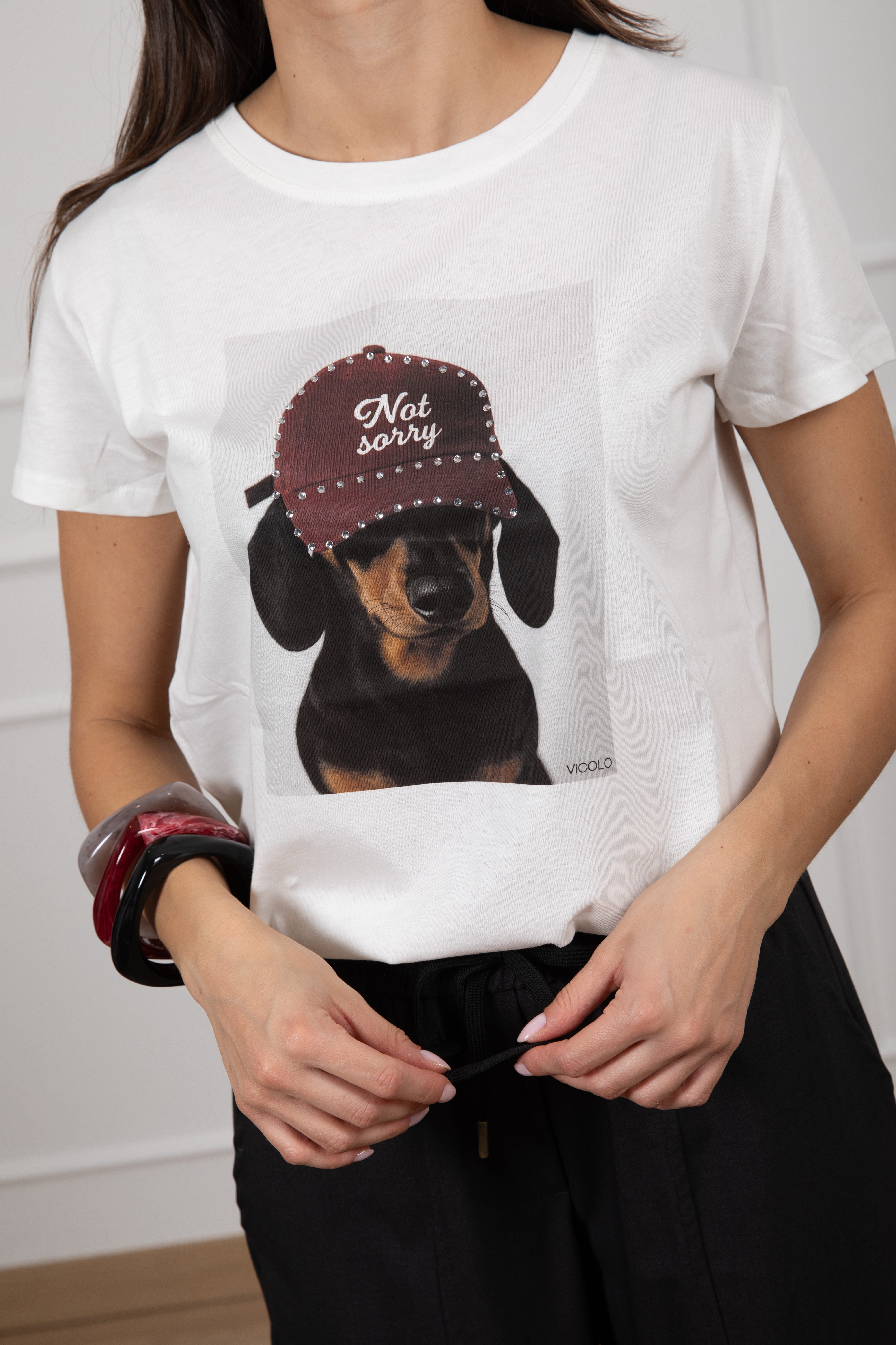 T-shirt bassotto "Not sorry" ViCOLO