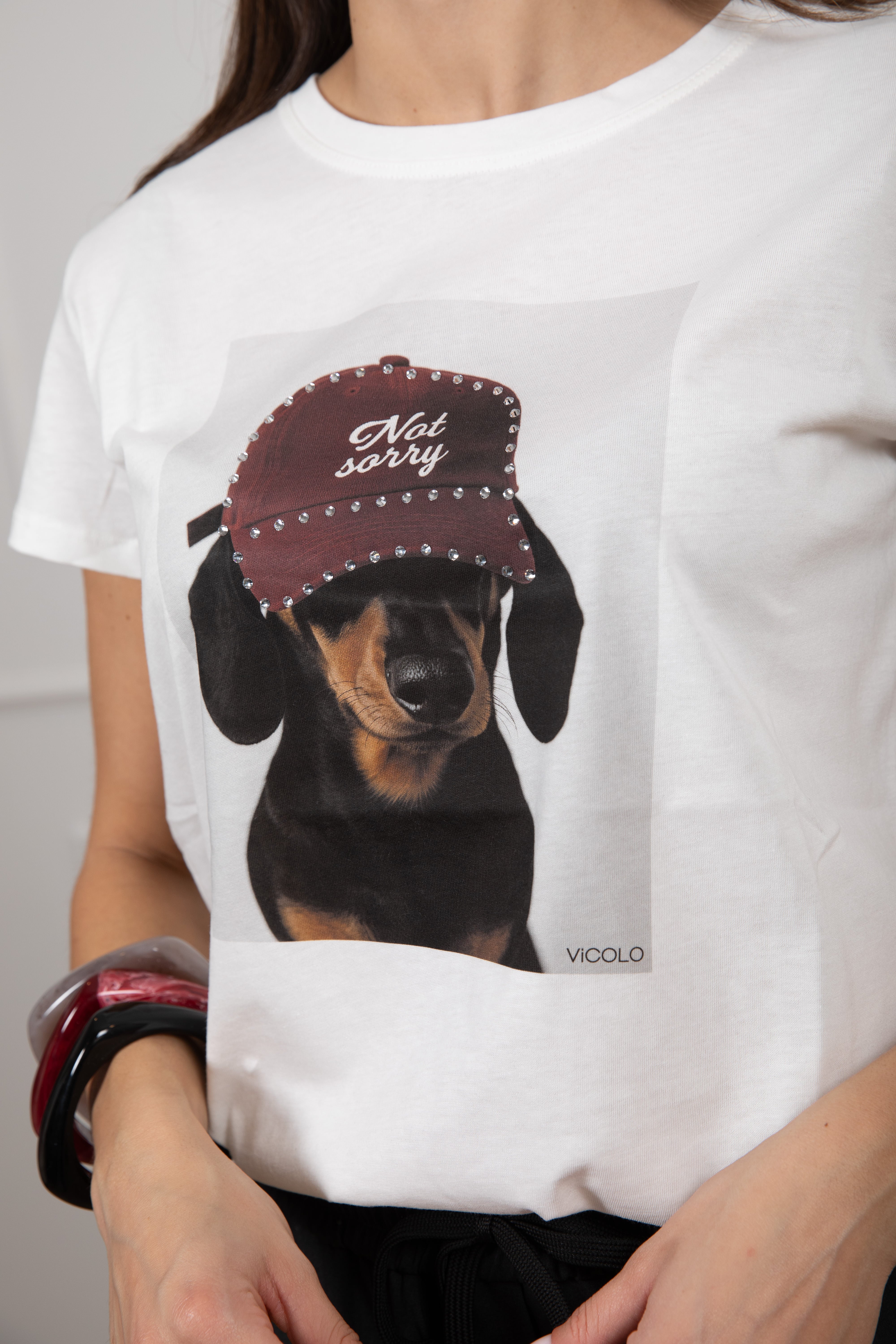 T-shirt bassotto "Not sorry" ViCOLO