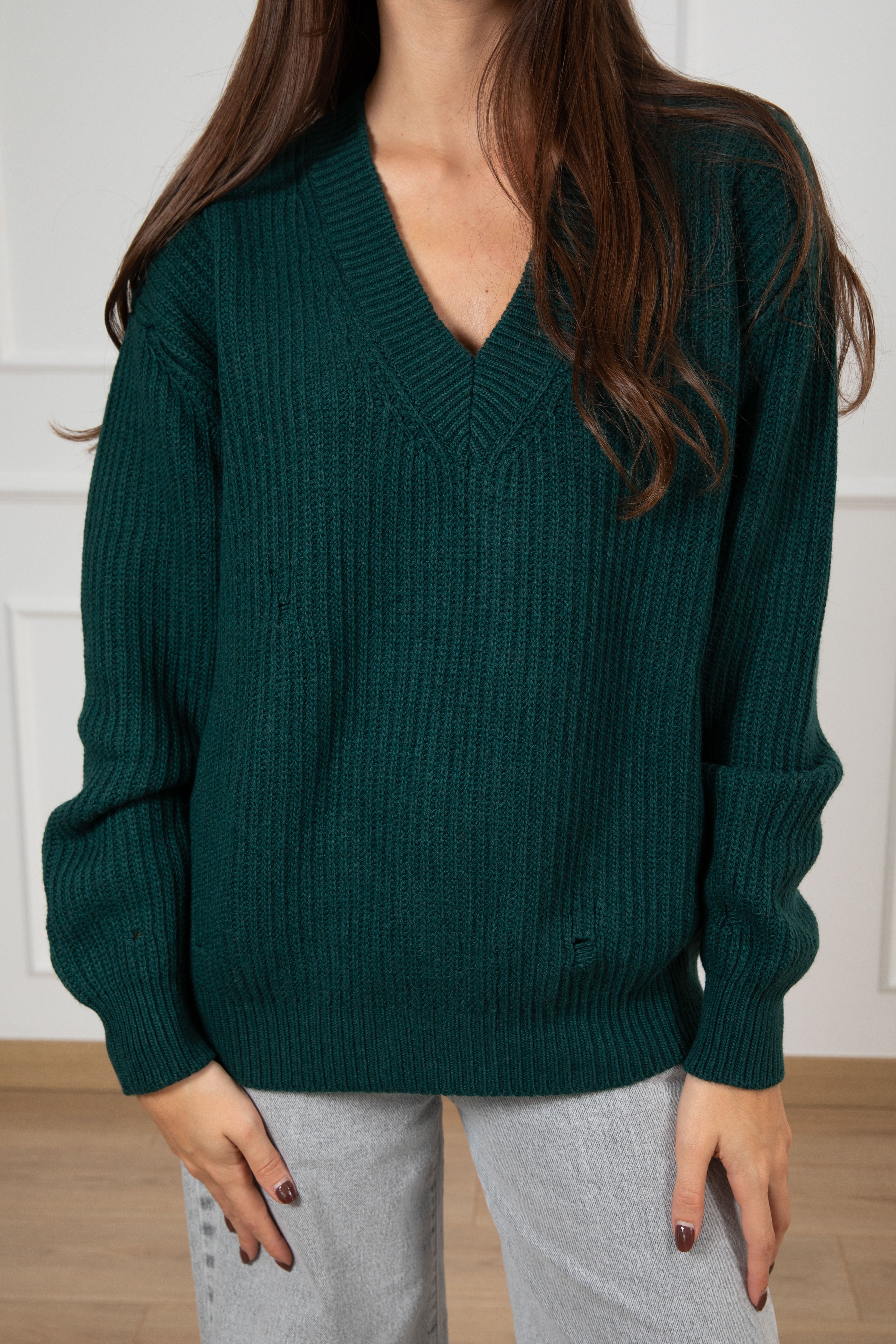 Pull scollo a "V" con rotture ViCOLO