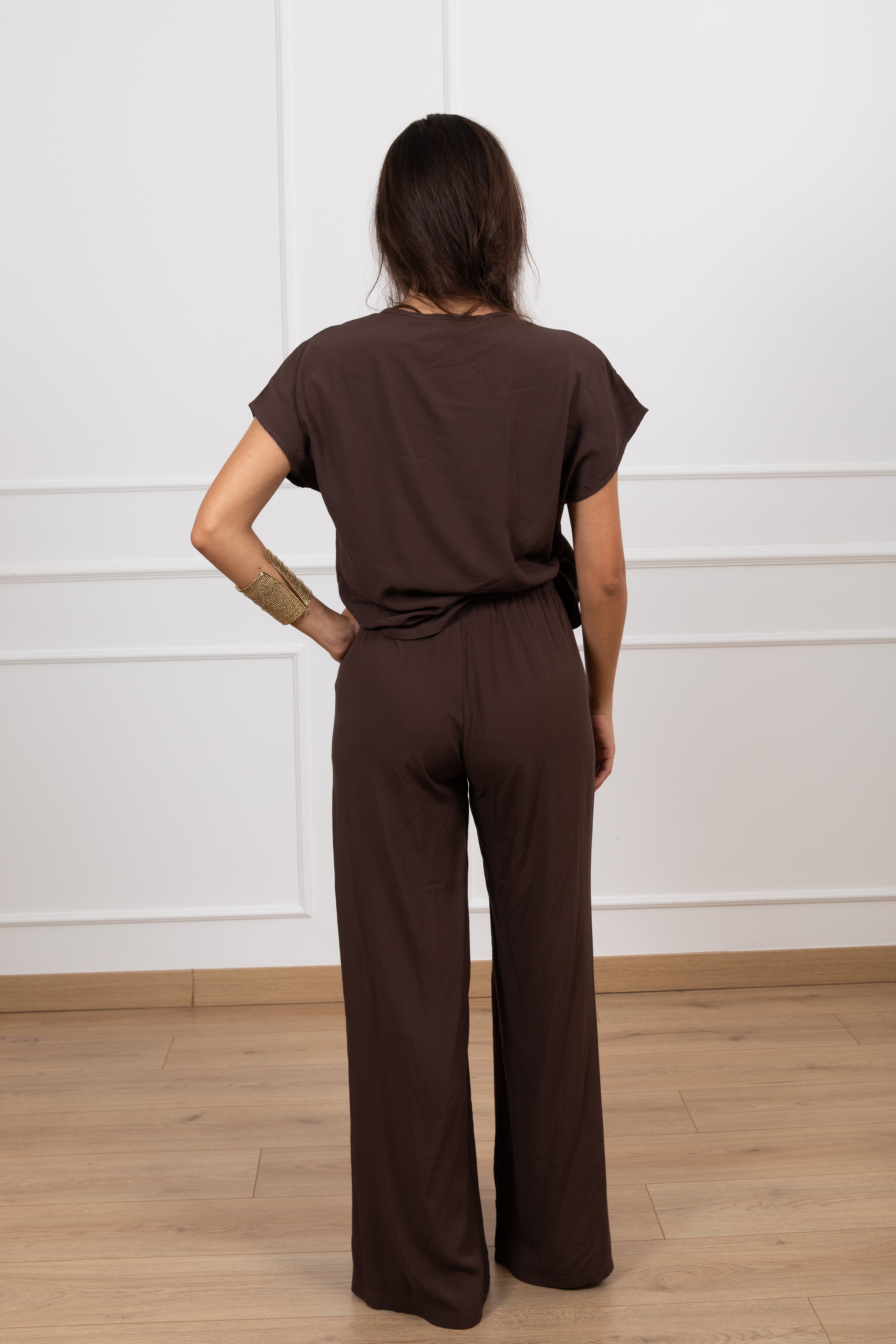 Pantalone in viscosa con elastico Haveone