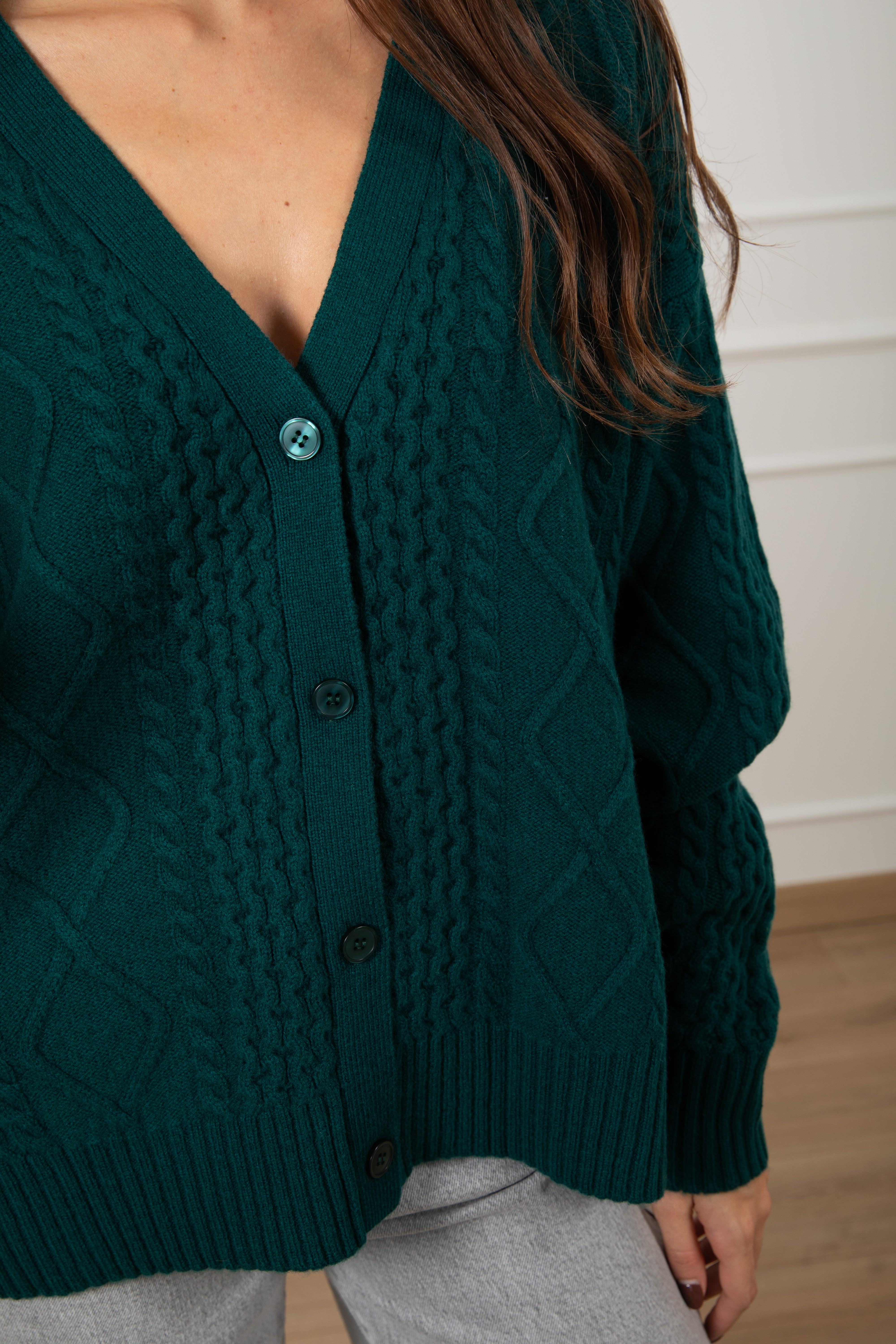 Cardigan con motivo rombi e onde ViCOLO