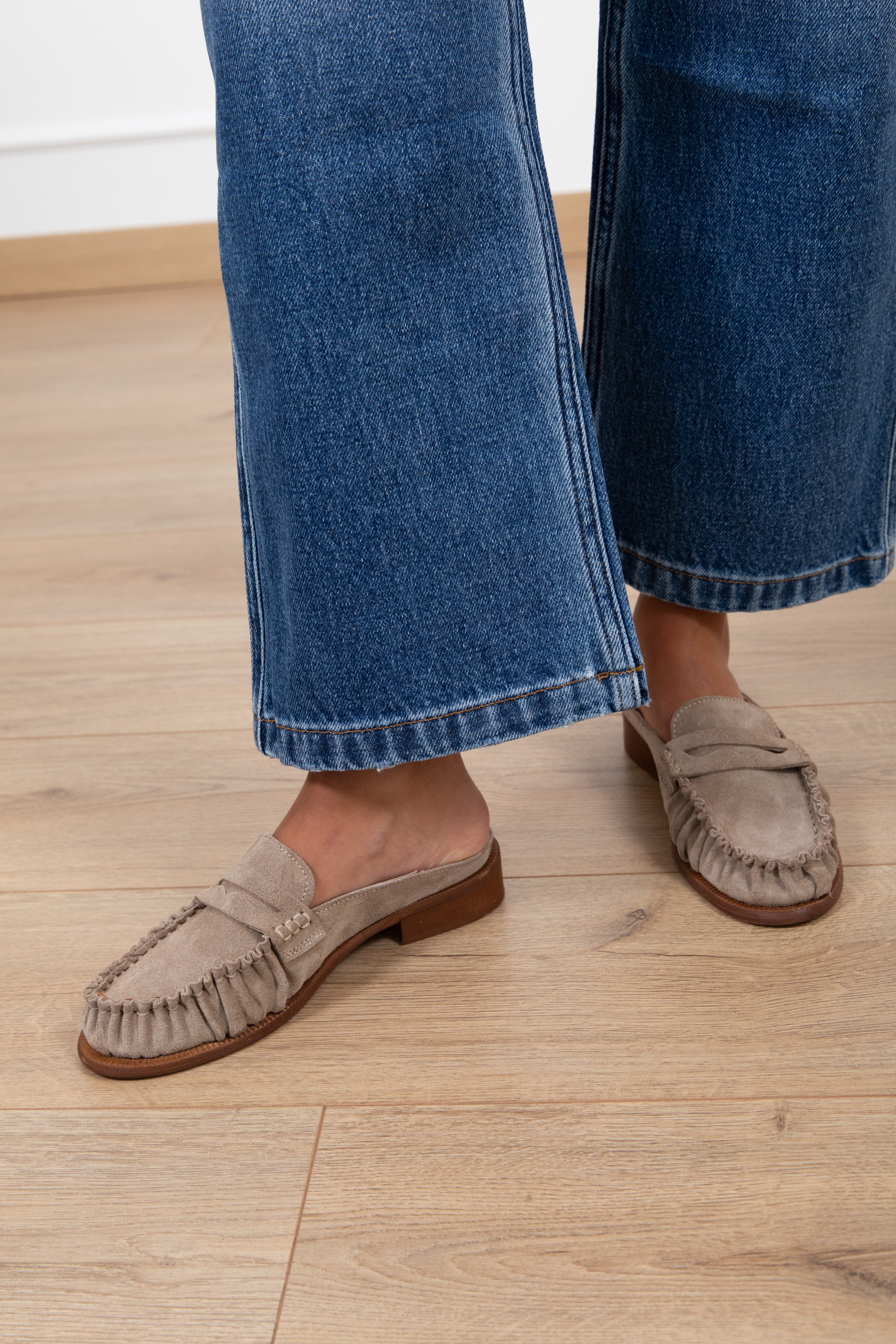 Sabot Tina in camoscio con arricciatura Attika