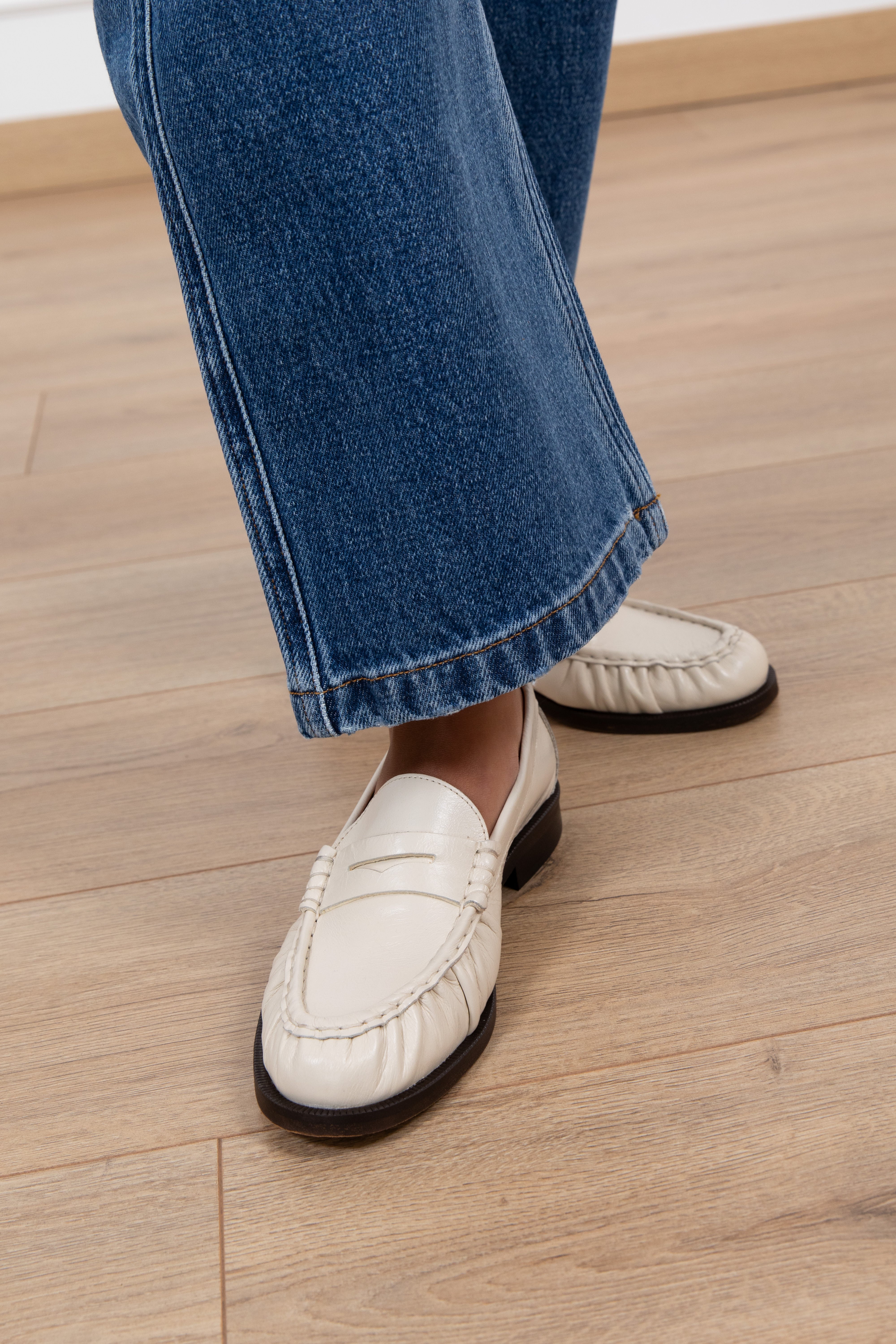 Mocassino in pelle con arricciatura Divine Follie