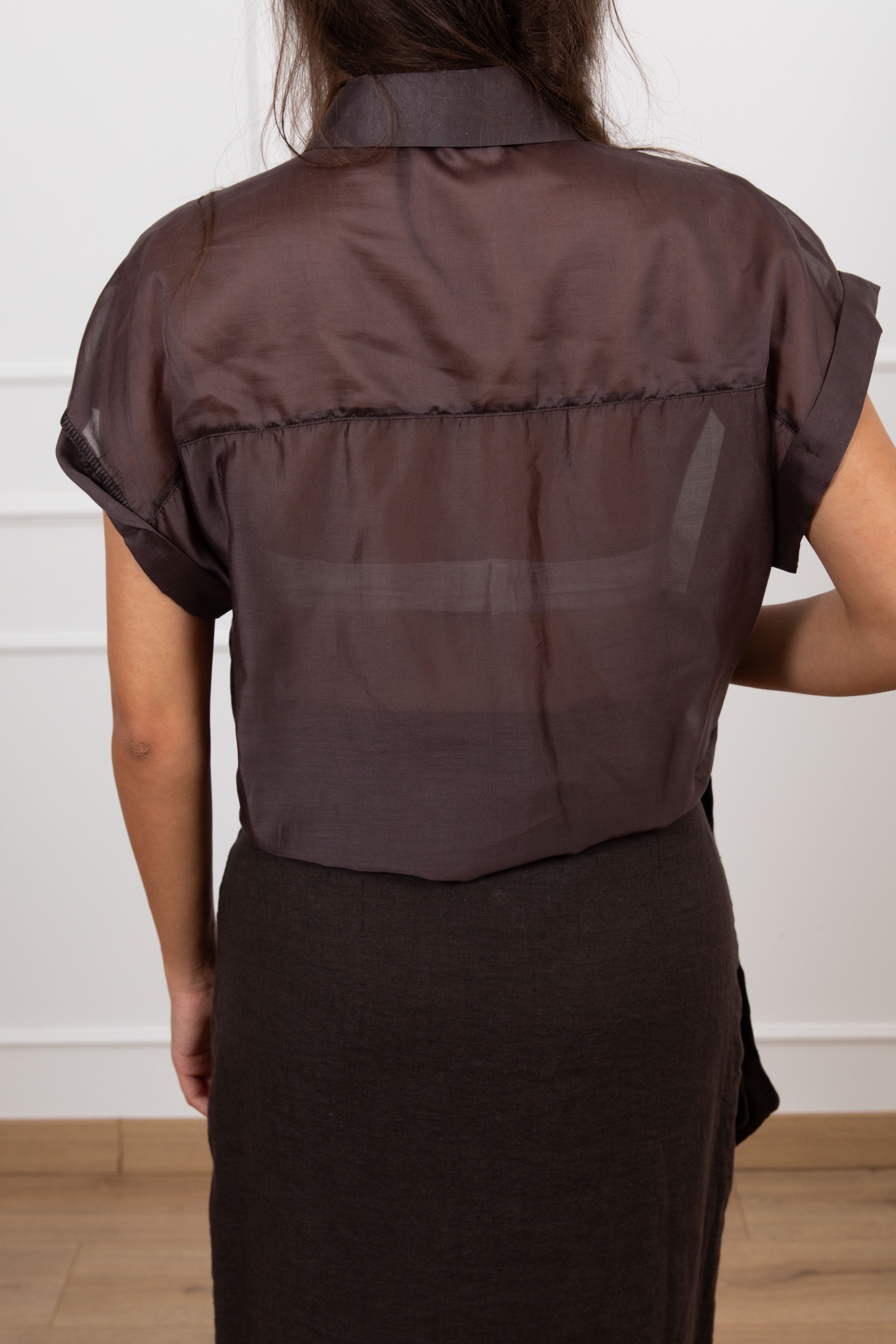 Camicia in lyocell con tasca paillettes Susy Mix