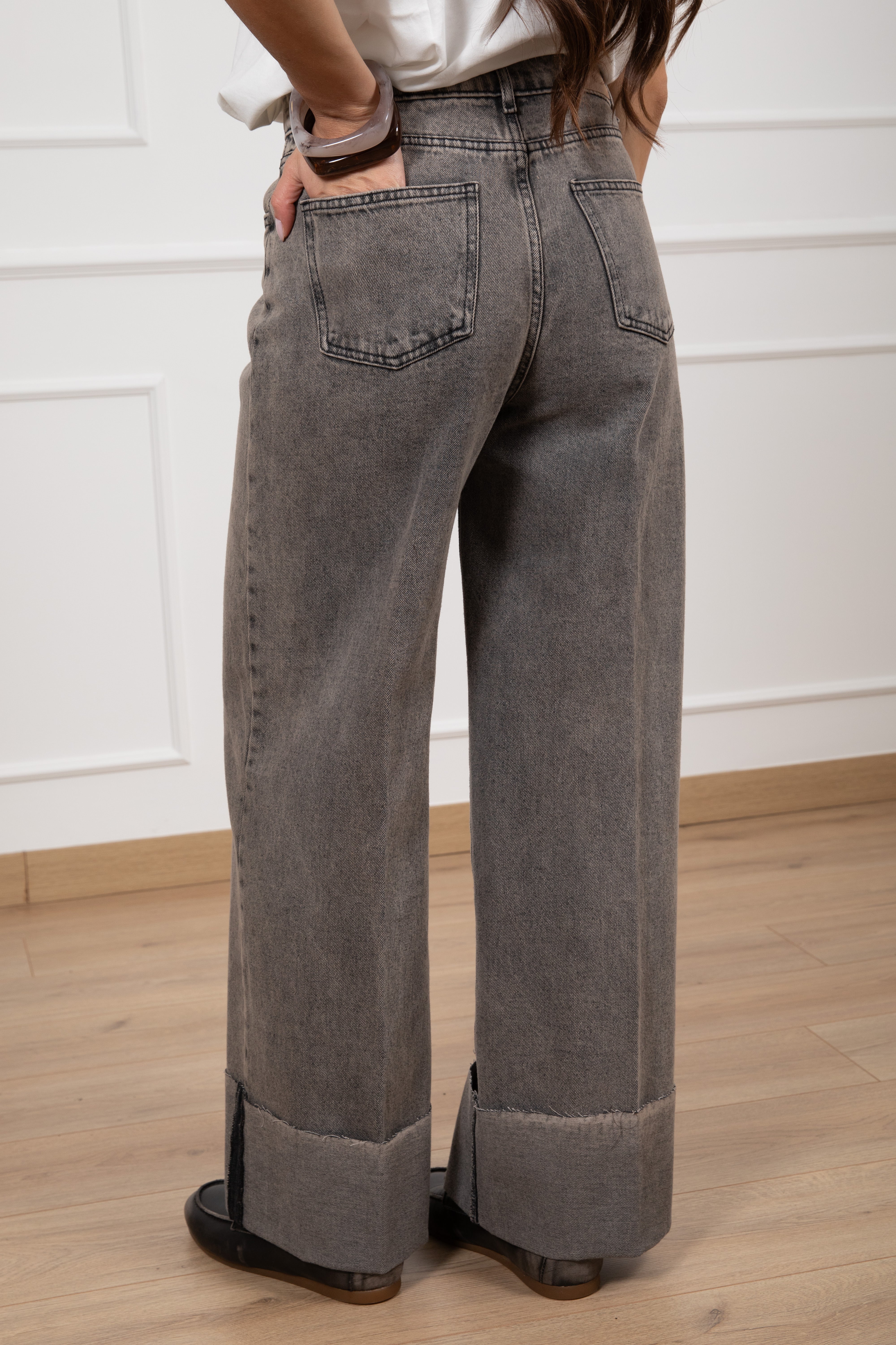 Jeans gamba dritta con risvolto Susy Mix