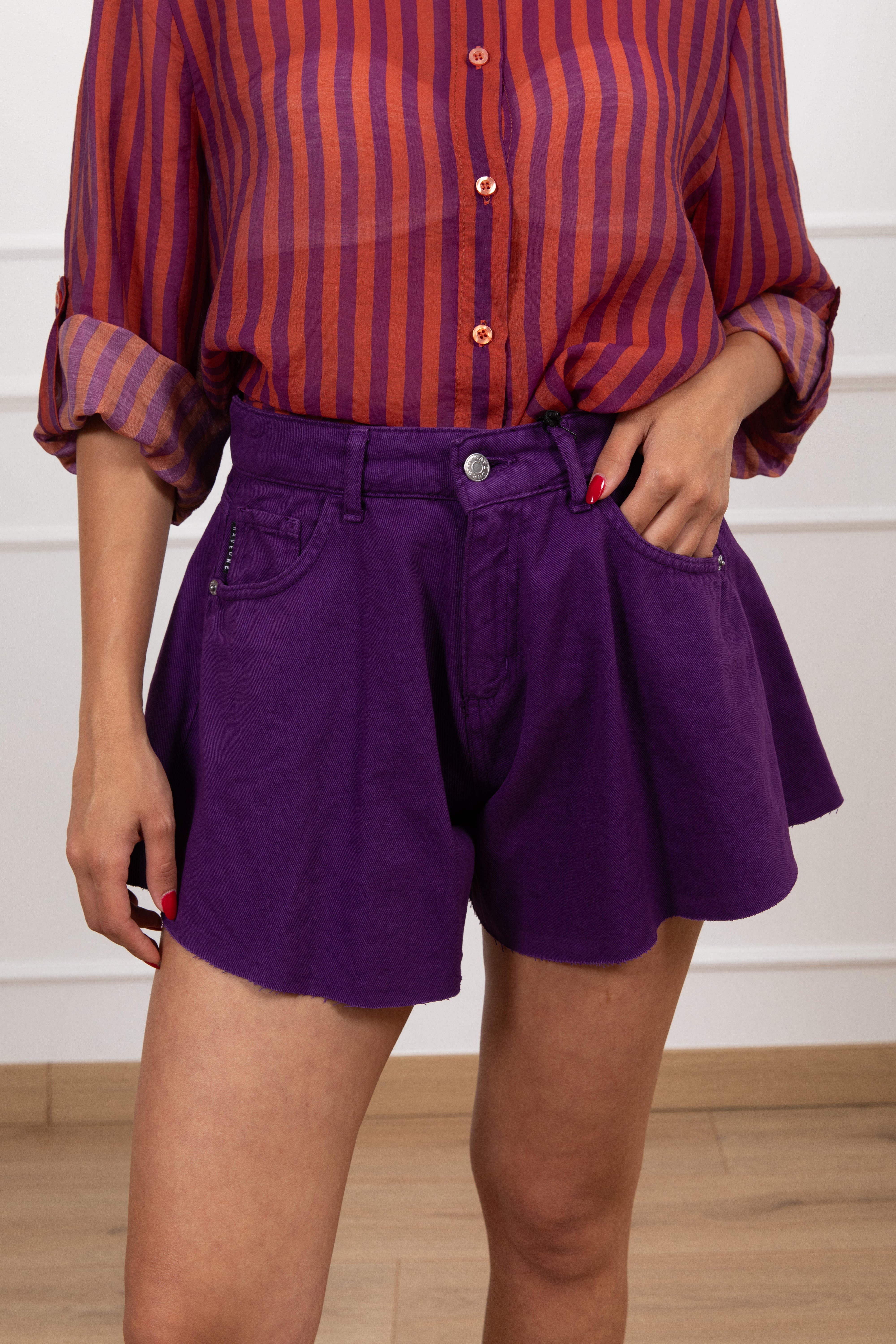 Shorts a farfalla in jeans Haveone
