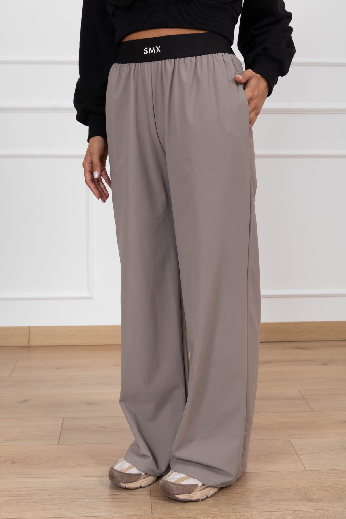 Pantalone monogram con elastico variante tortora Susy Mix Fitness