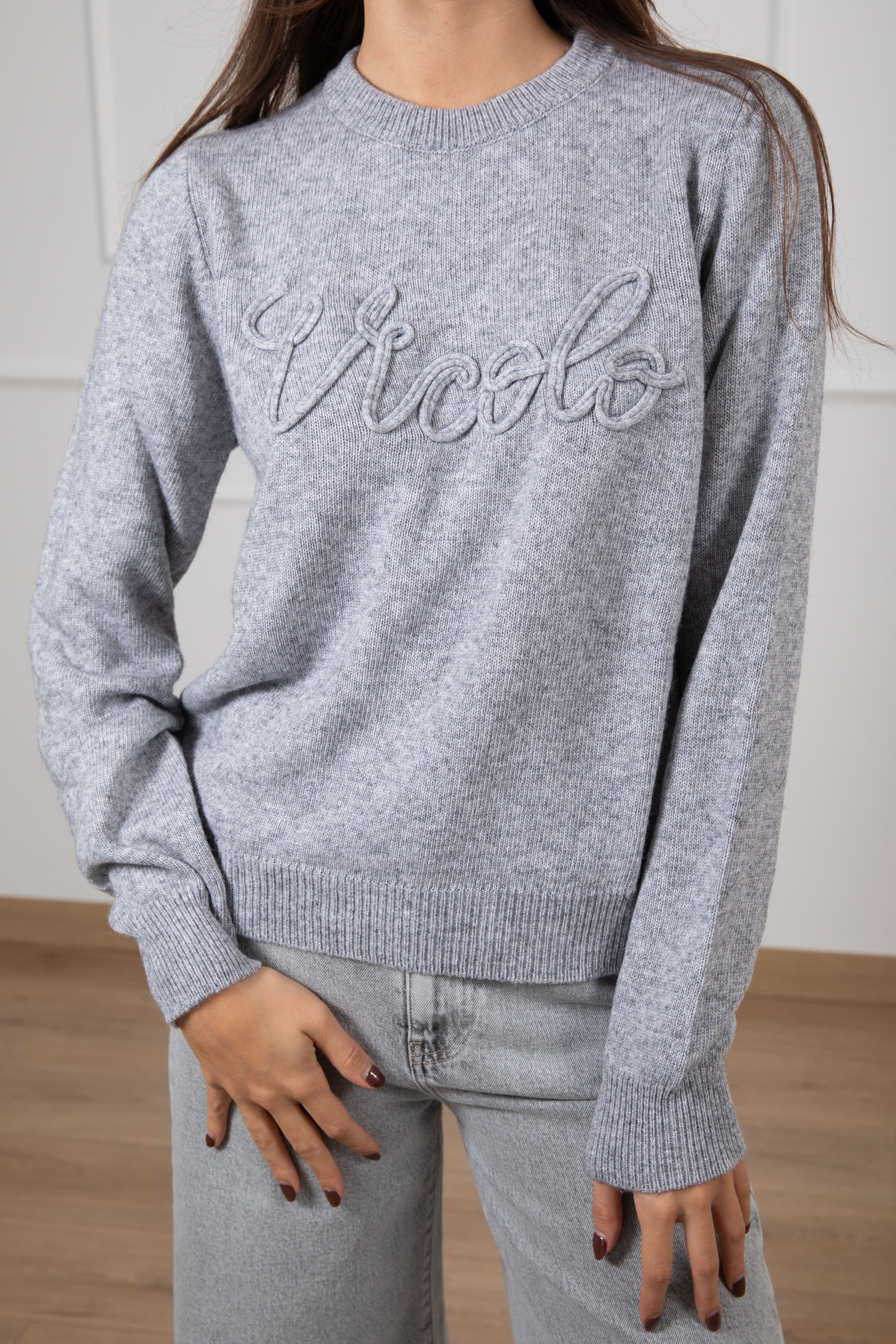 Pull girocollo con logo ViCOLO