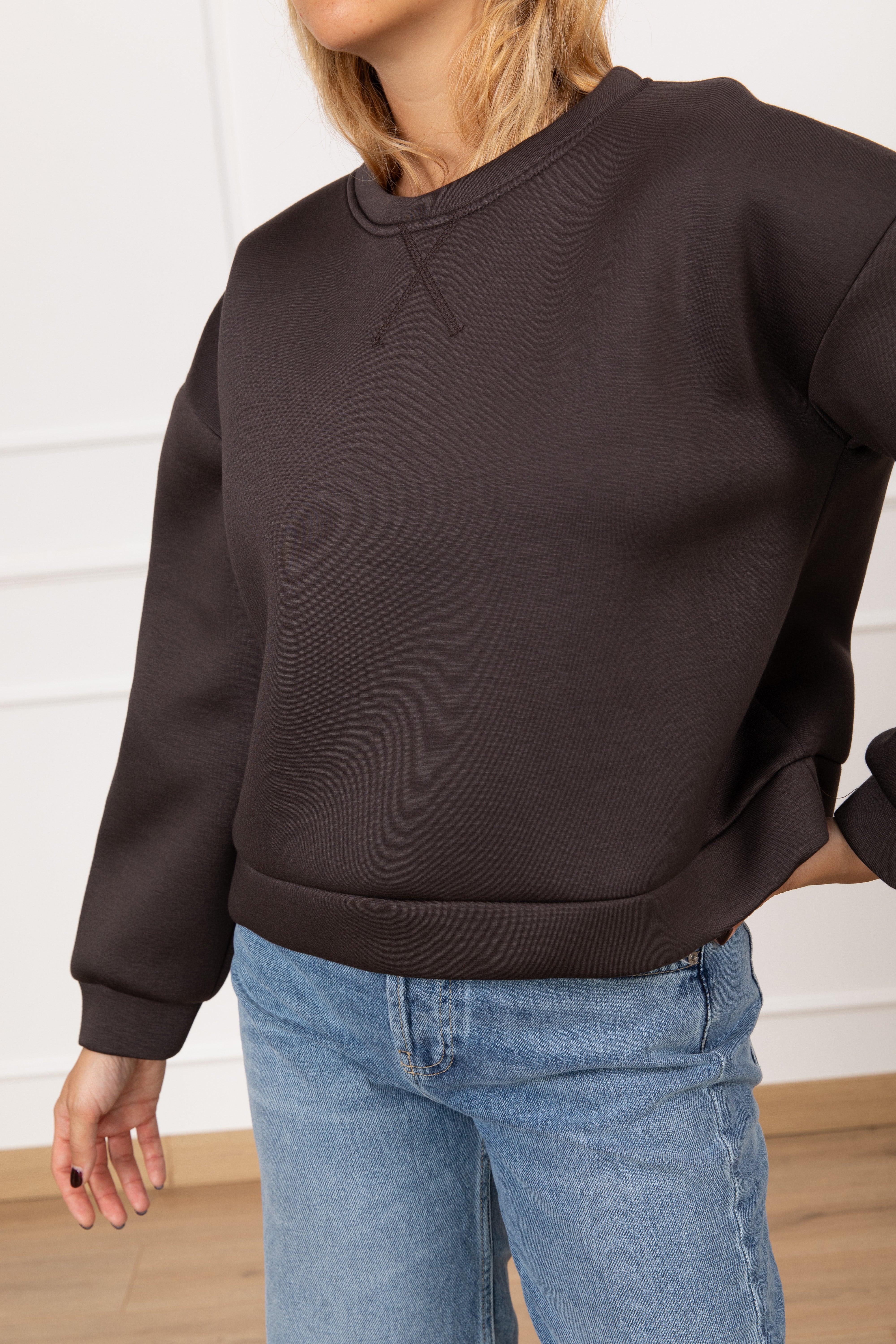 Felpa girocollo in neoprene ViCOLO