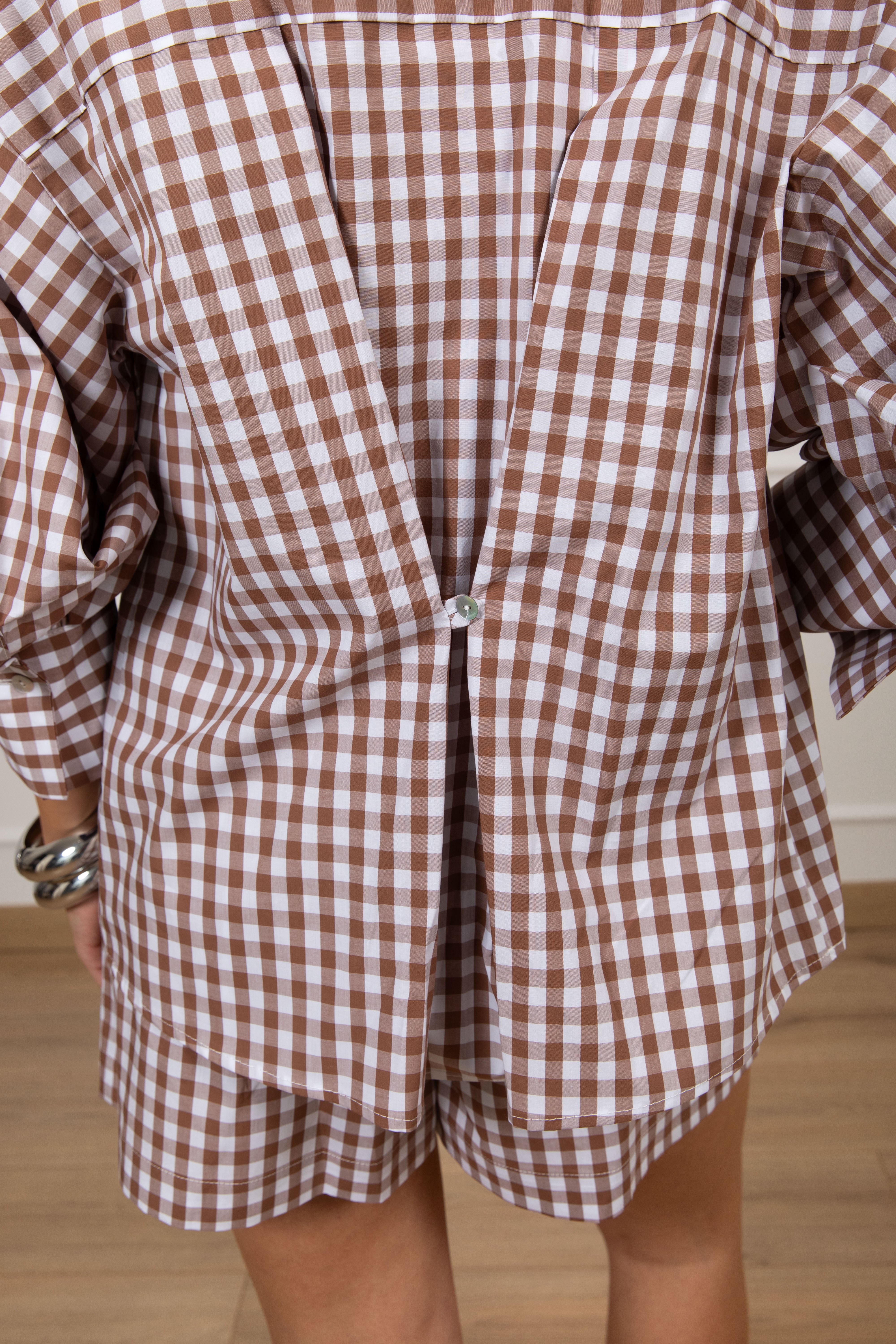 Camicia vichy con bottone sul retro ViCOLO