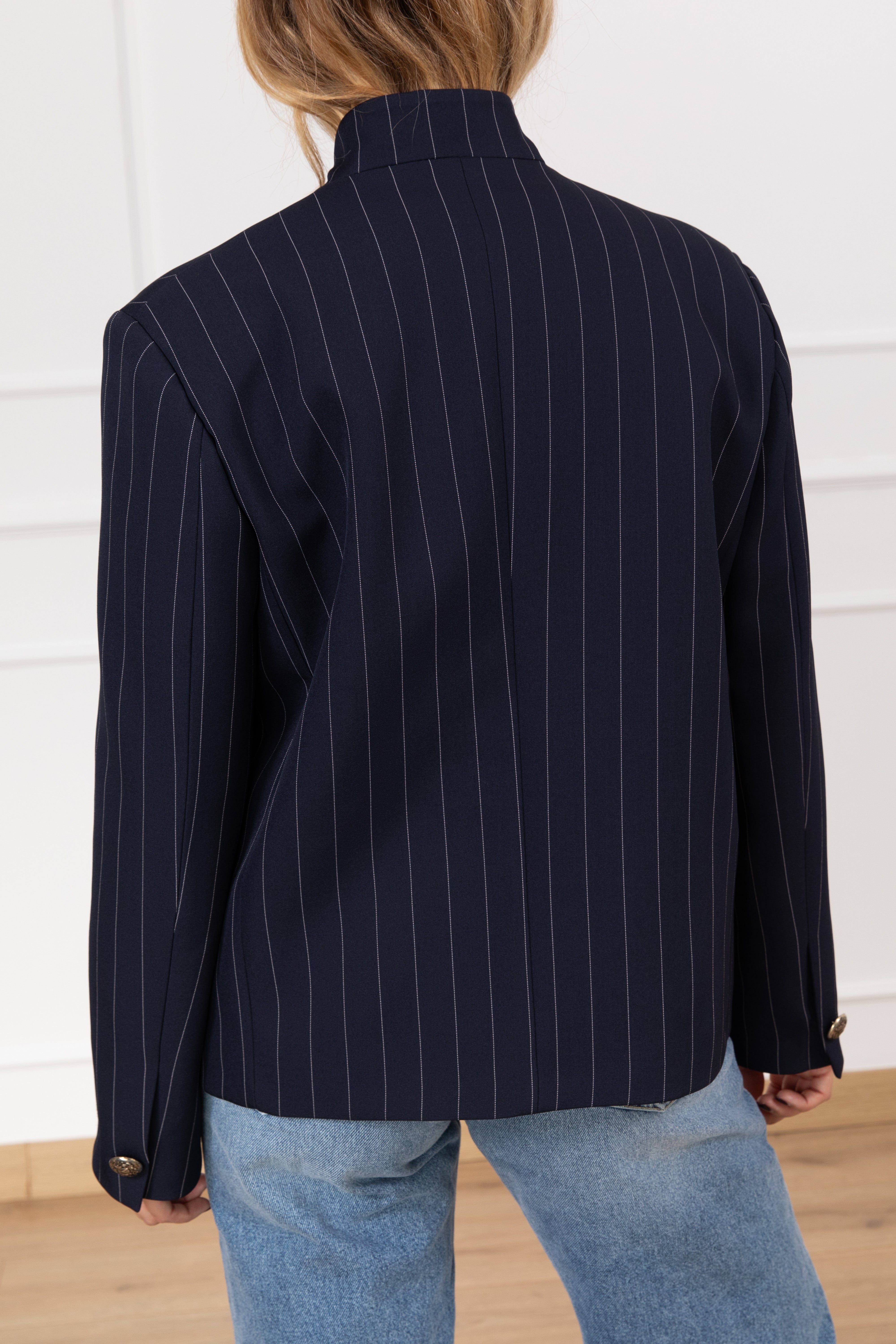 Giacca gessata 2 bottoni alti ViCOLO