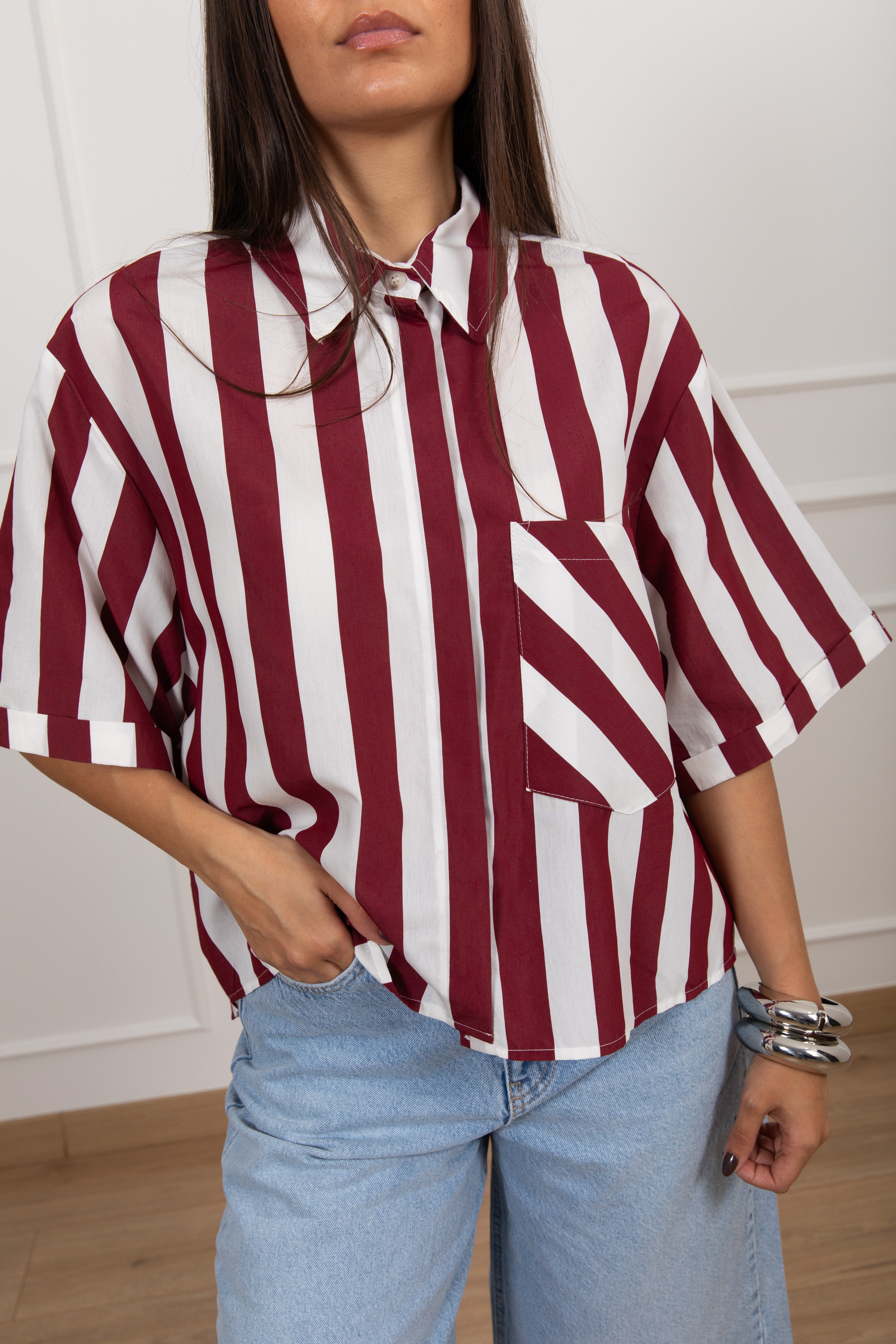Camicia manica corta a righe Motel